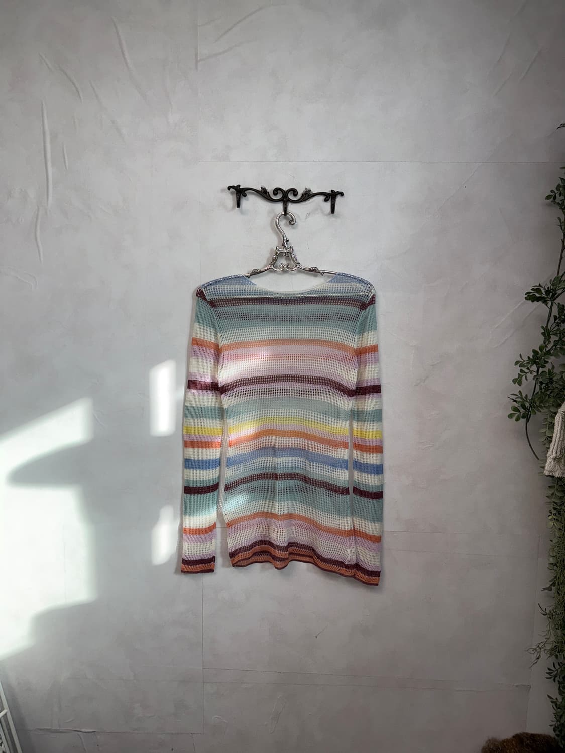 Mute rainbow stripe loose slim knit 상품이미지3