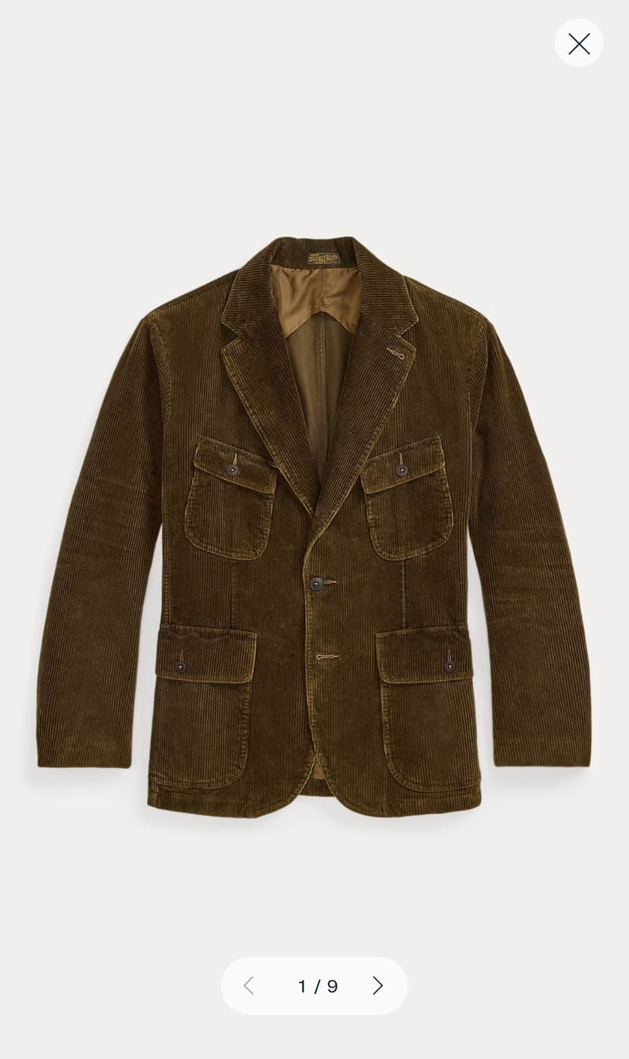 RRL 언컨스트럭티드 코듀로이 스포츠 자켓 L 상품이미지1