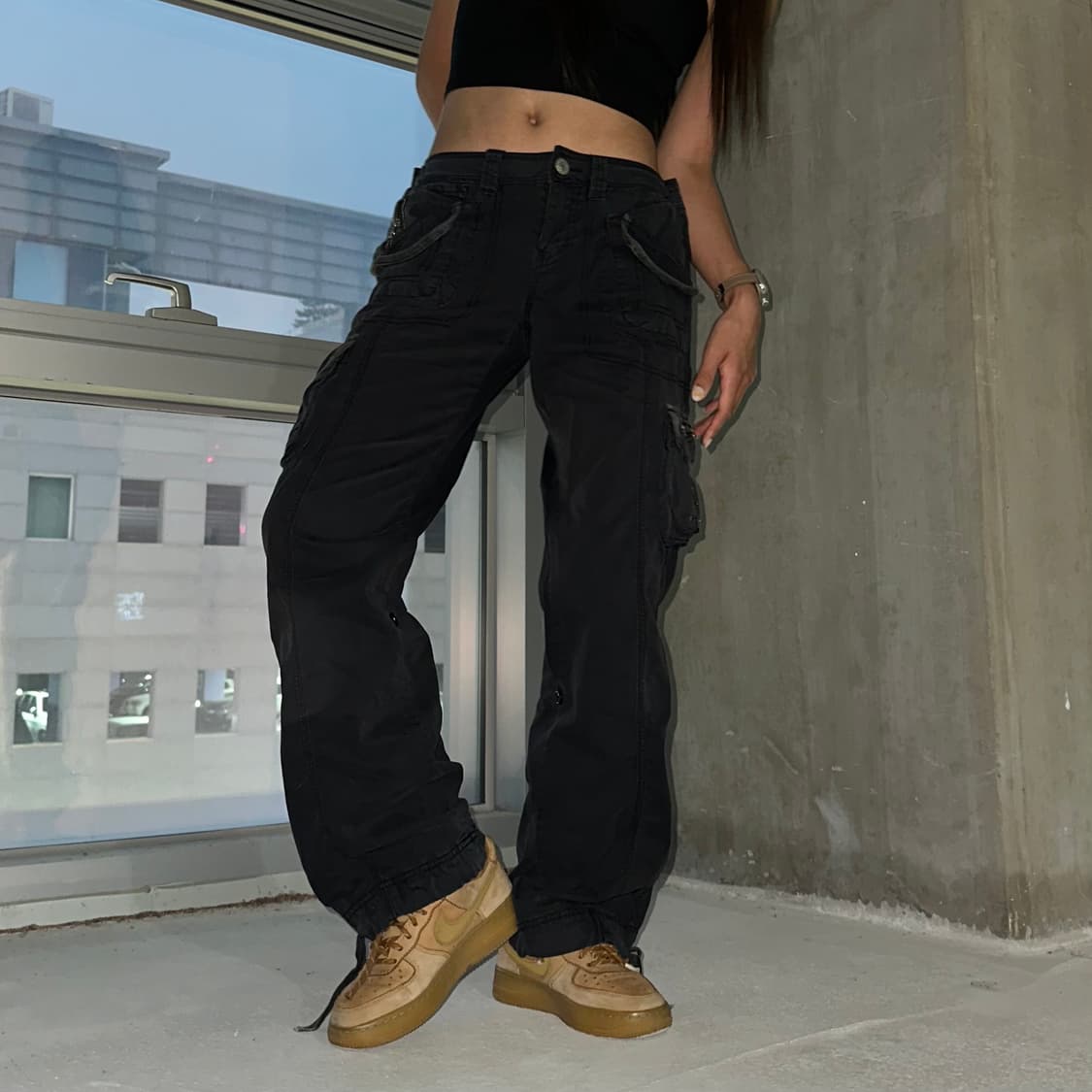 Black y2k cargo pants 상품이미지2