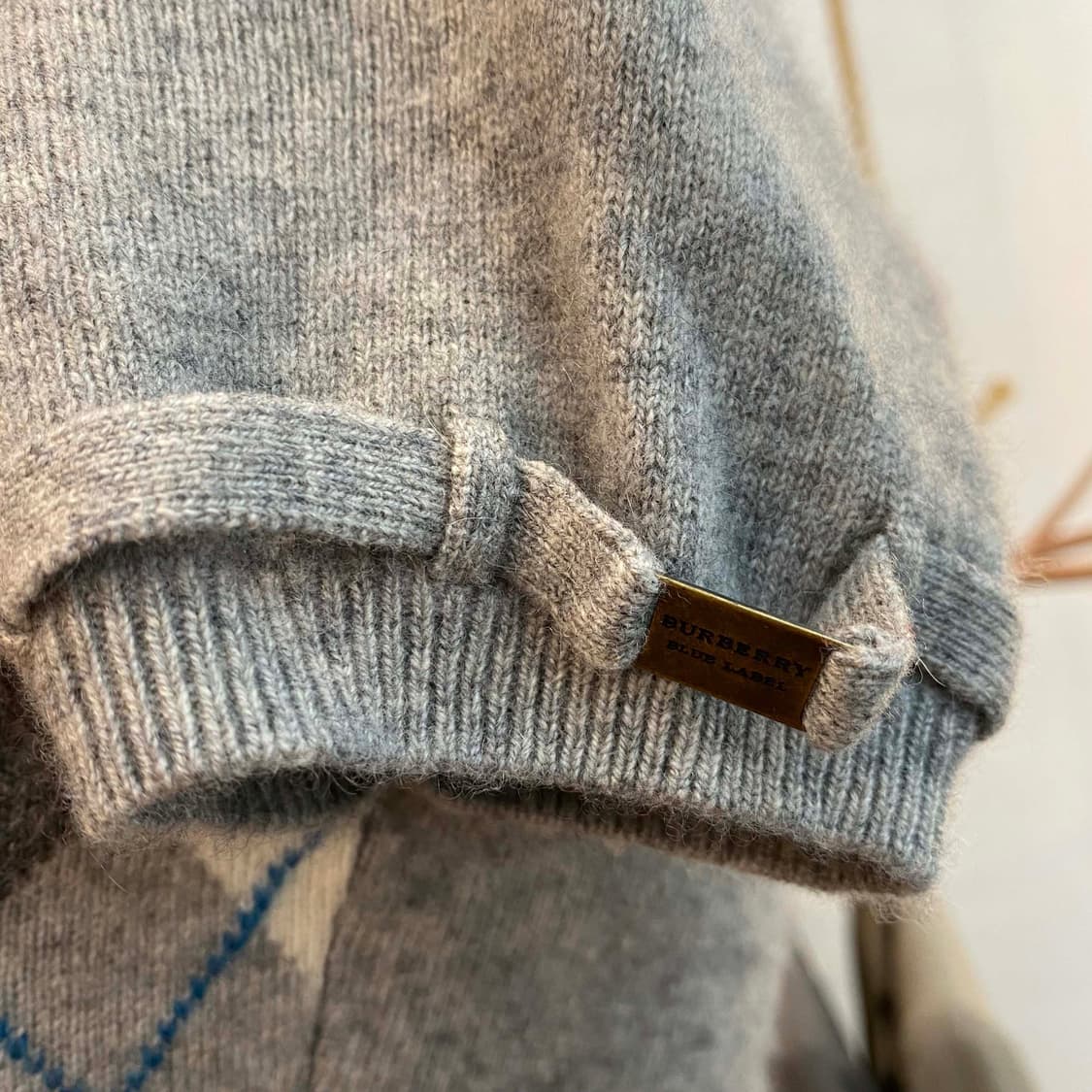 버버리 아가일 패턴 니트 반팔 상품이미지4