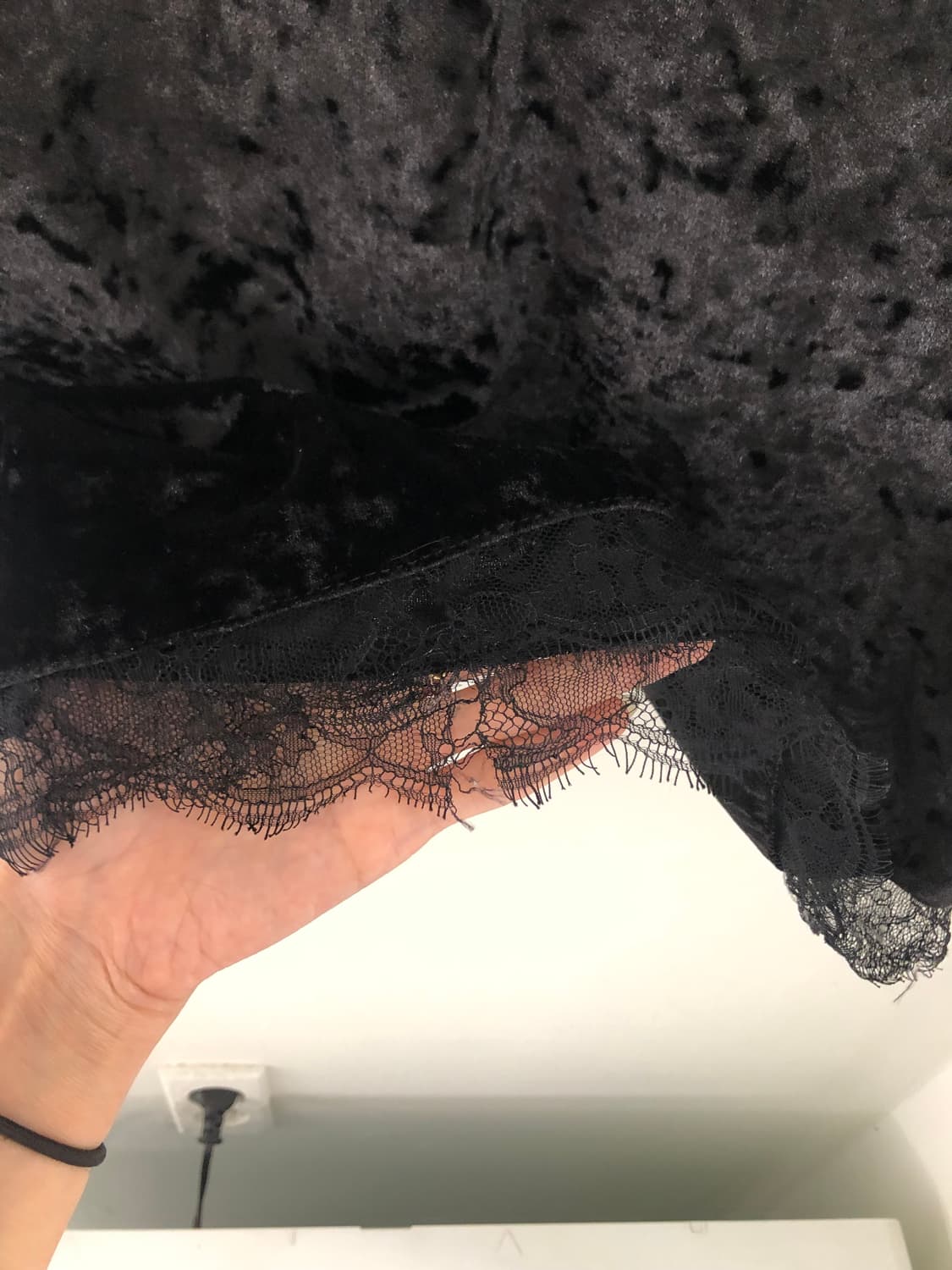 일본빈티지 블랙 벨벳 슬리브리스 상품이미지9