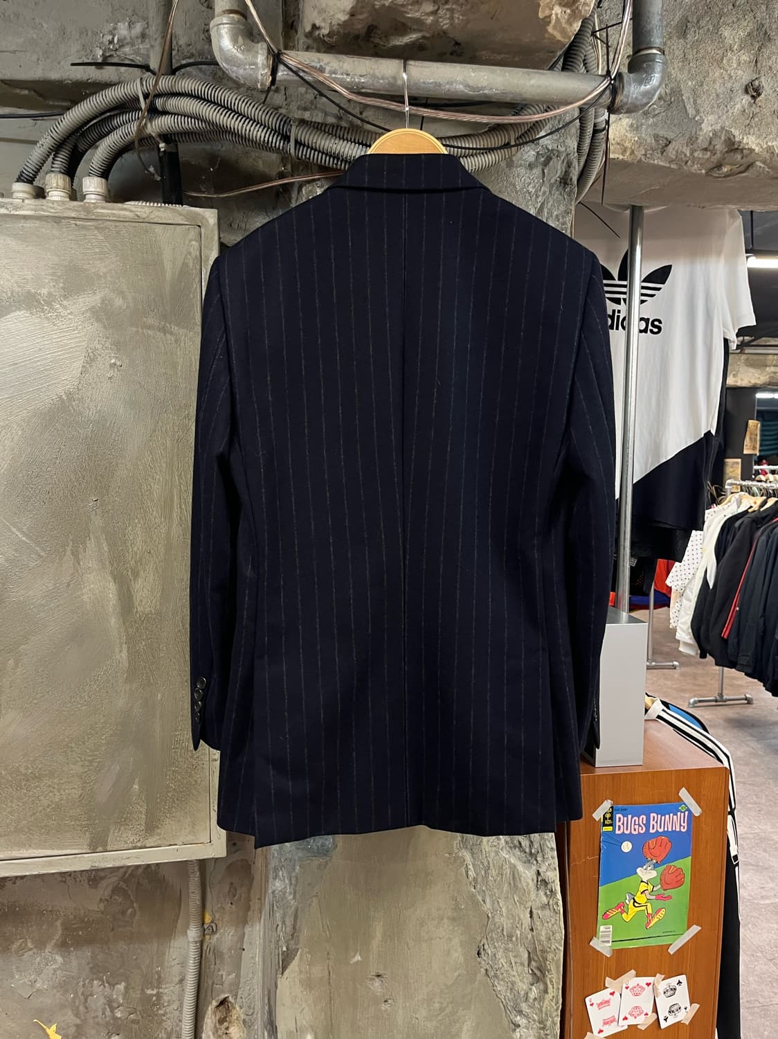 솔리드옴므 스트라이프 울자켓 네이비 46 #csz2160 상품이미지2