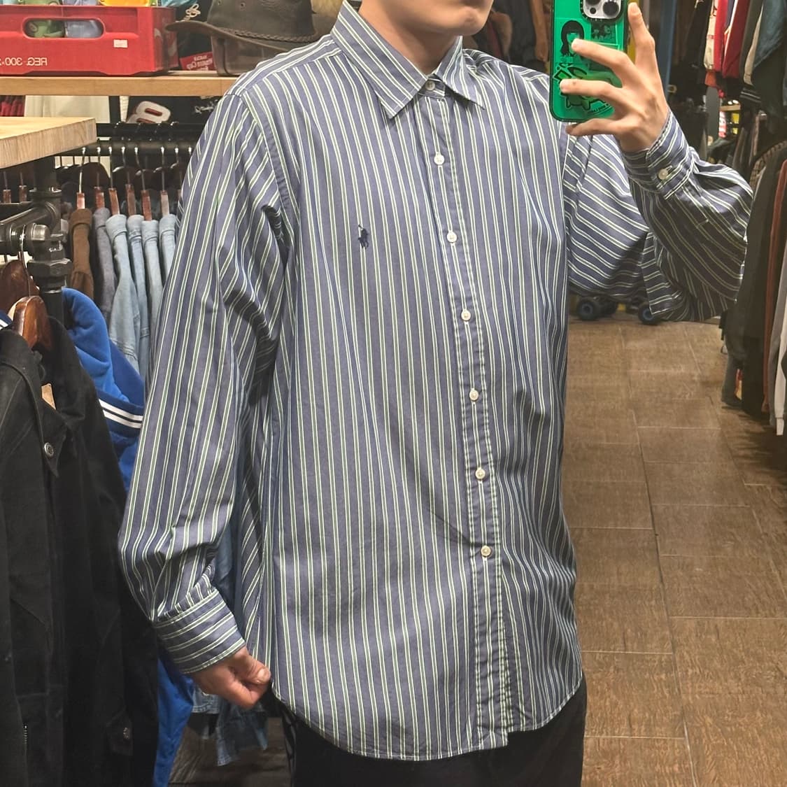 [HI] 폴로 랄프로렌 반팔셔츠 블랙그린 상품이미지4