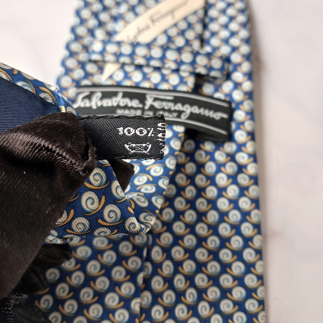 살바토레 페라가모 달팽이 모티브 넥타이 9.2cm S~A+등급 E930 상품이미지9