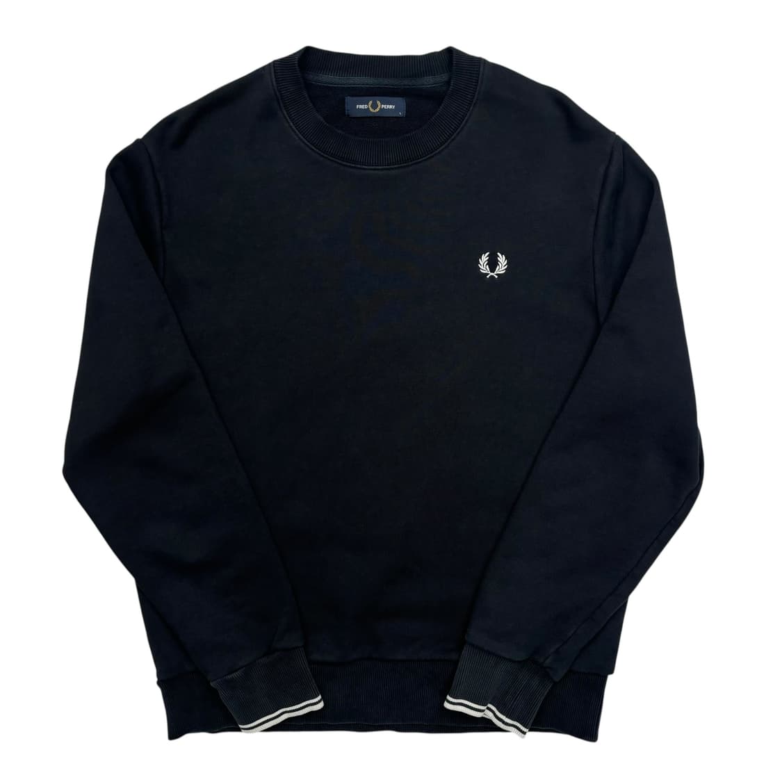 프레드 페리 자수 로고 블랙 스웻셔츠 L 상품이미지1