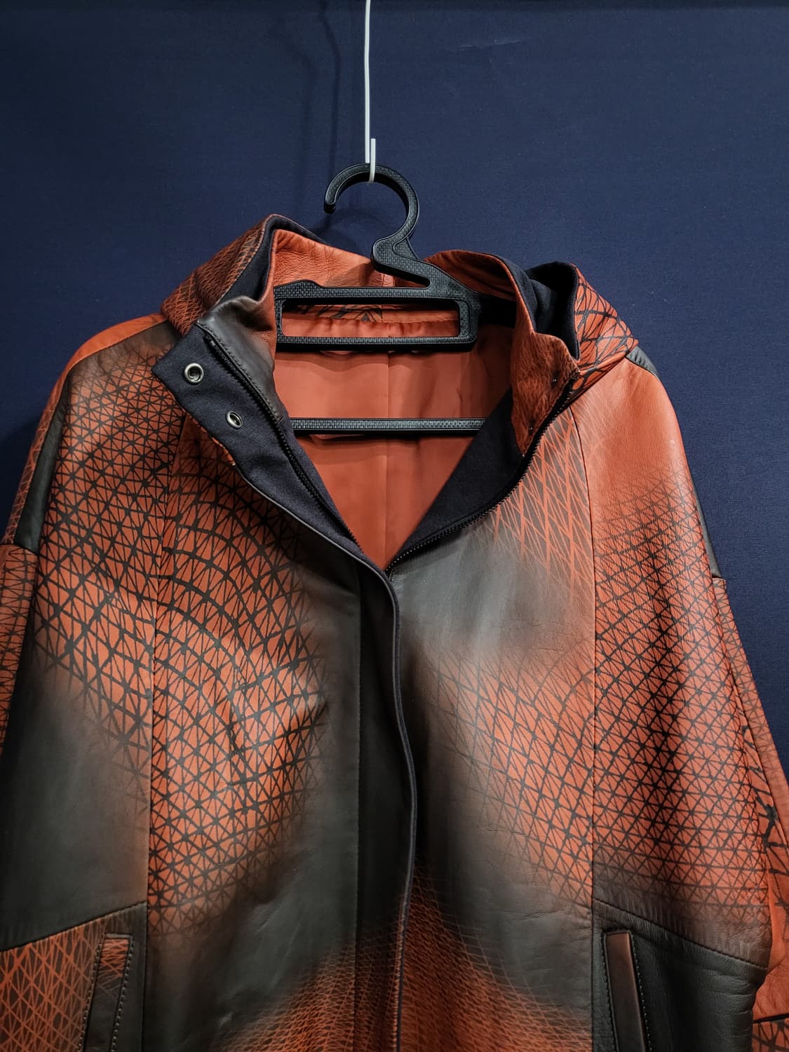 양가죽 기하학적 패턴 가오리식 자켓 상품이미지2