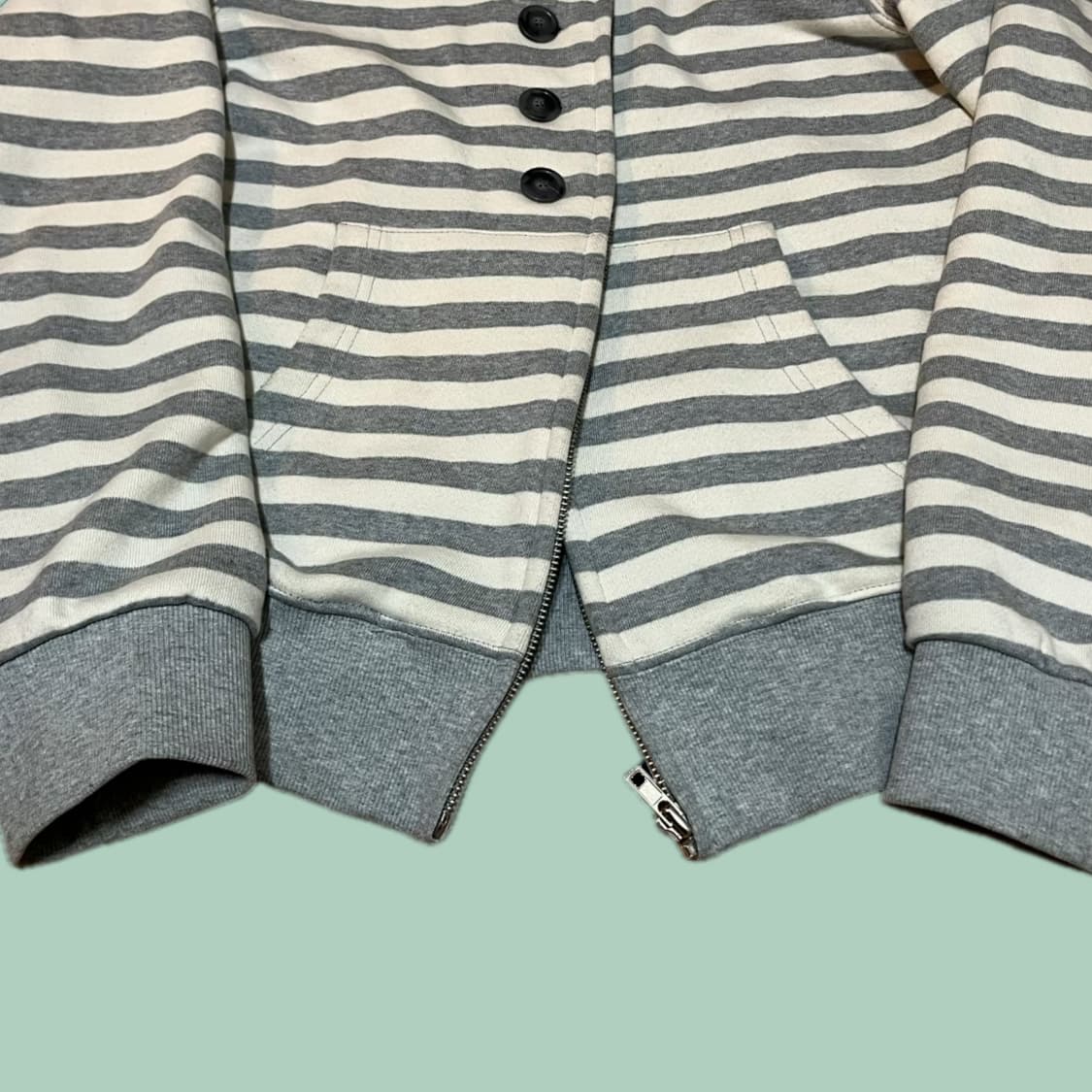 오피쉬 버튼 스트라이프 투웨이 집업 상품이미지4