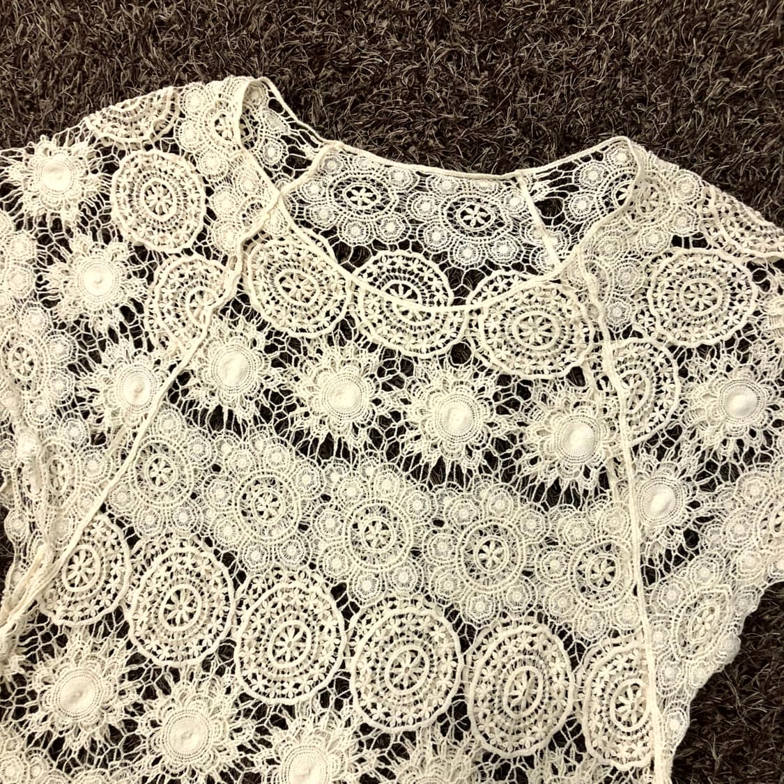  F 아레나 레이스 크로셰 탑 반팔 상품이미지2