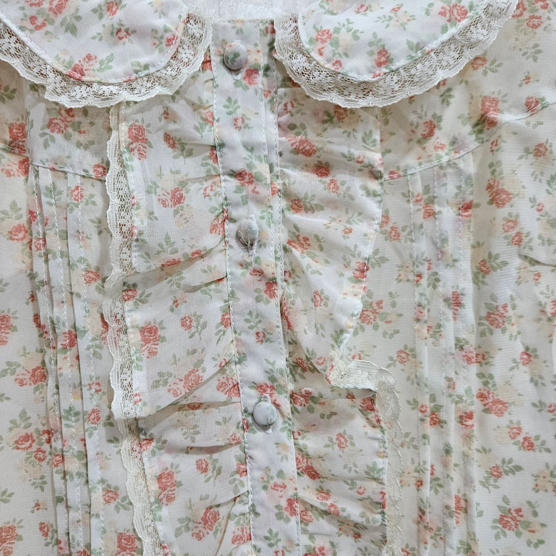 플라워 레이스 프릴 블라우스 상품이미지5