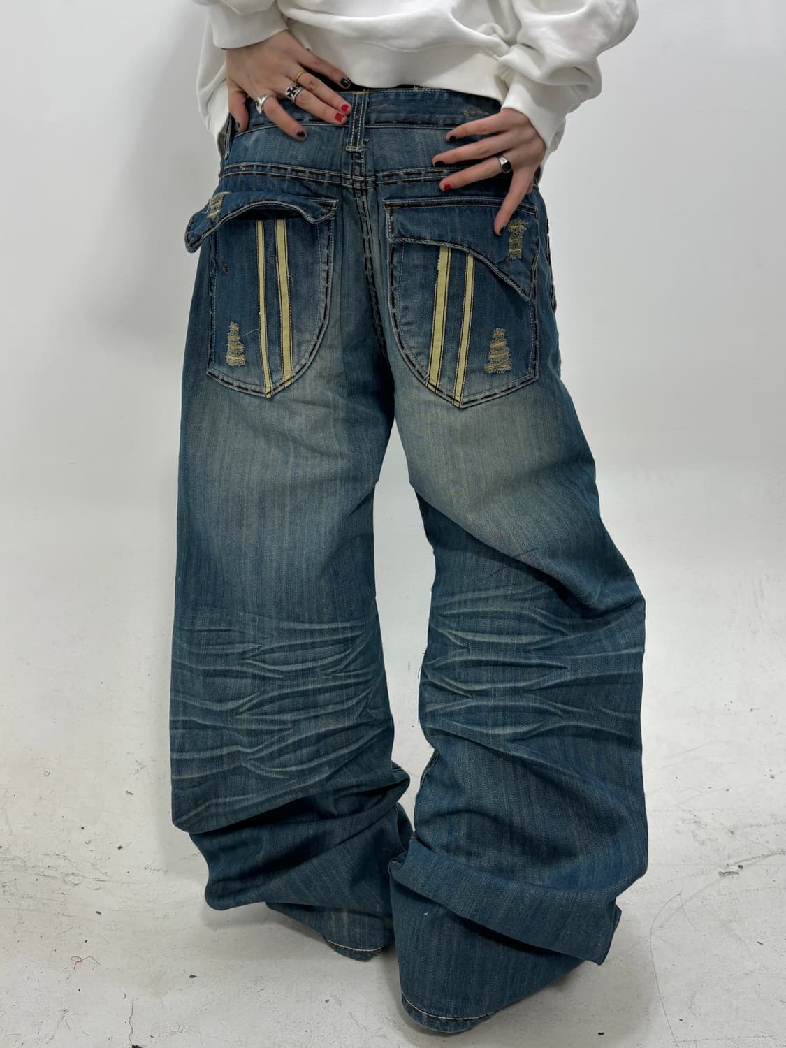 90s빈티지 워싱자수 스트레이트 상품이미지1