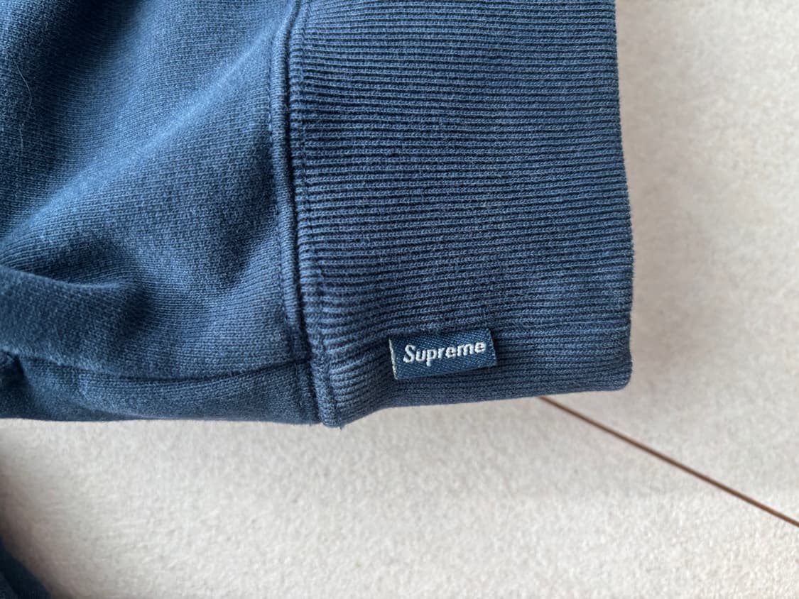 [M] 슈프림 데님 칼라 하프 집 스웨트셔츠 네이비 - 23SS 상품이미지7