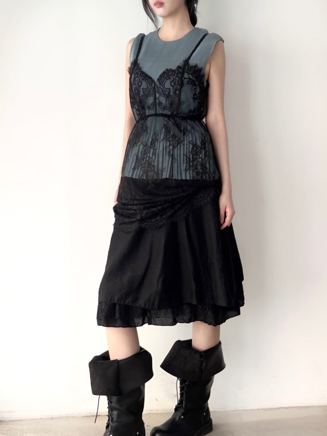 Basic pleats sleeveless / mint 상품이미지4