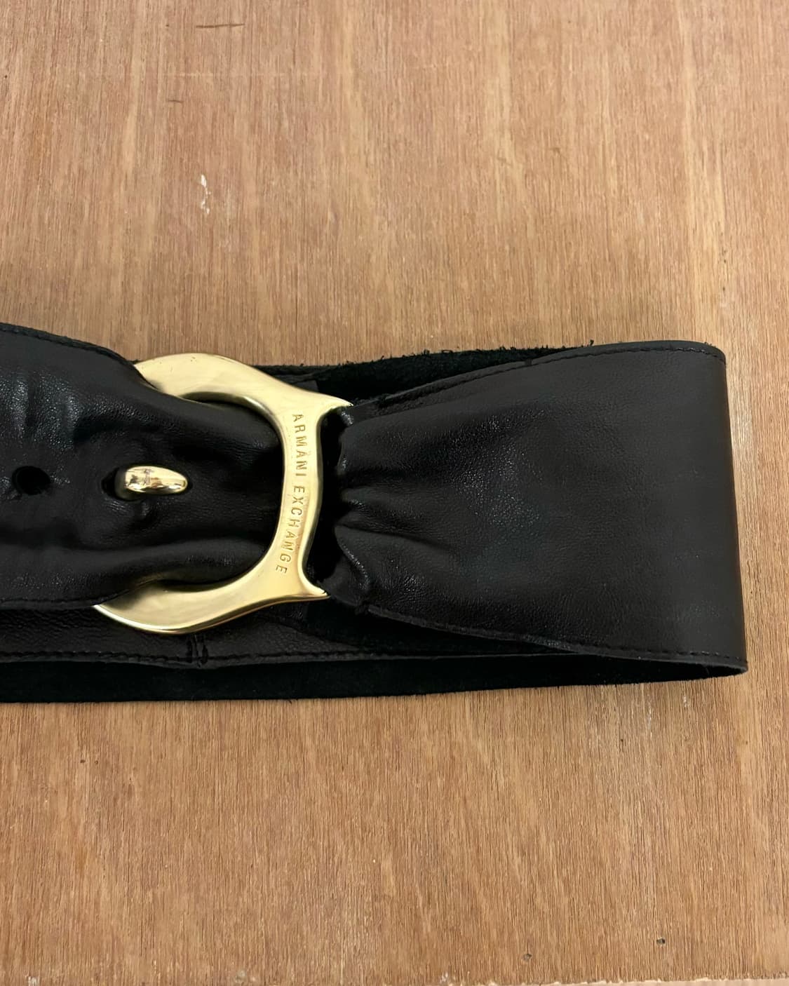 아르마니 익스체인지 블랙 와이드 밴딩 벨트 상품이미지3