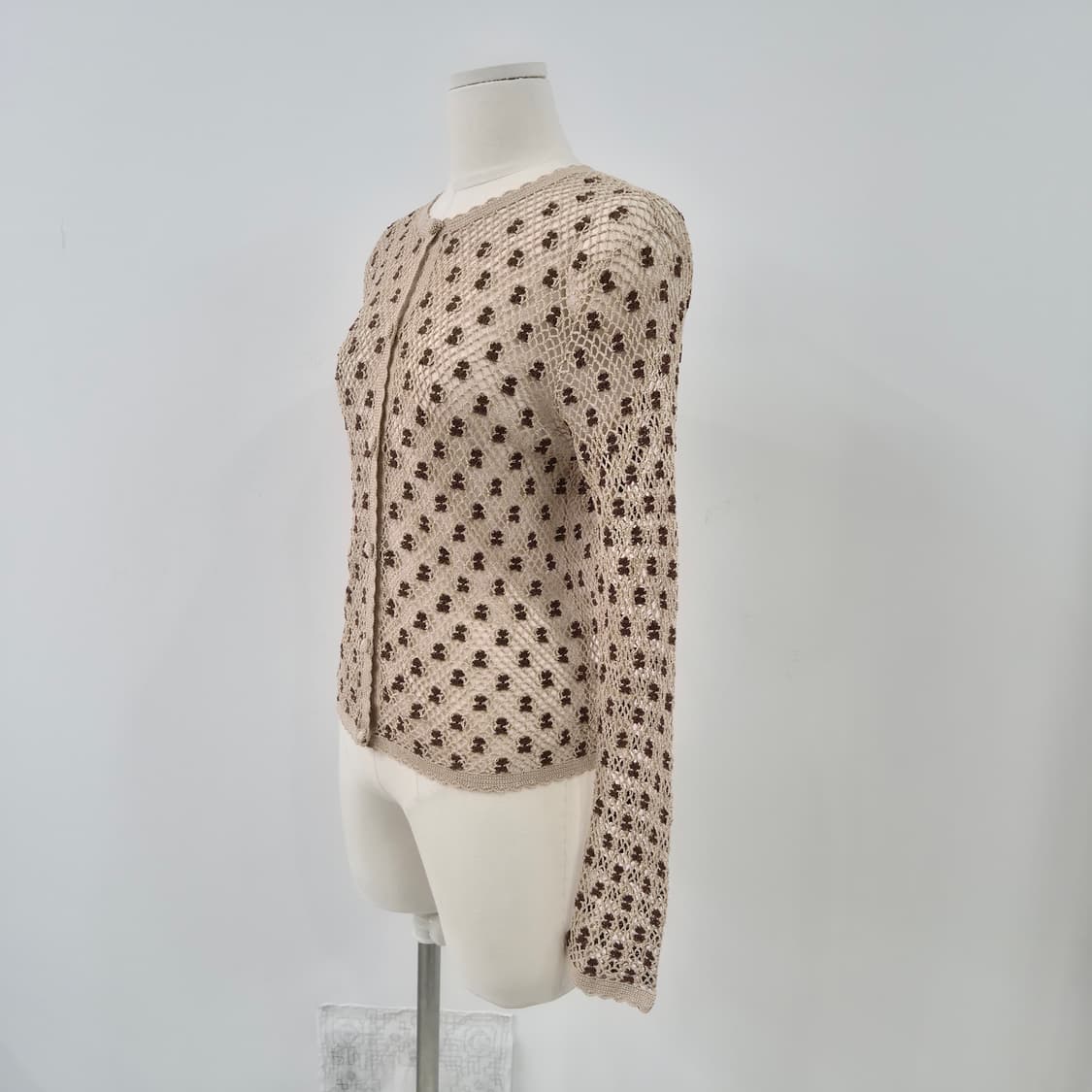 BIANCA COLLECTION 베어 플라워 크로쉐 가디건 상품이미지2