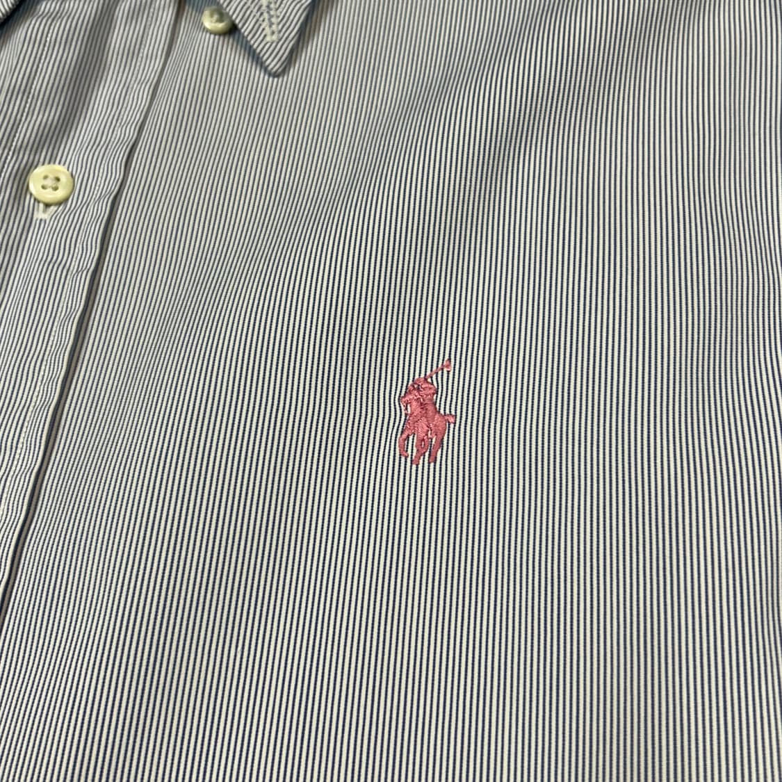 S) 폴로 랄프로렌 클래식 블루 스트라이프 포플린 셔츠 상품이미지4