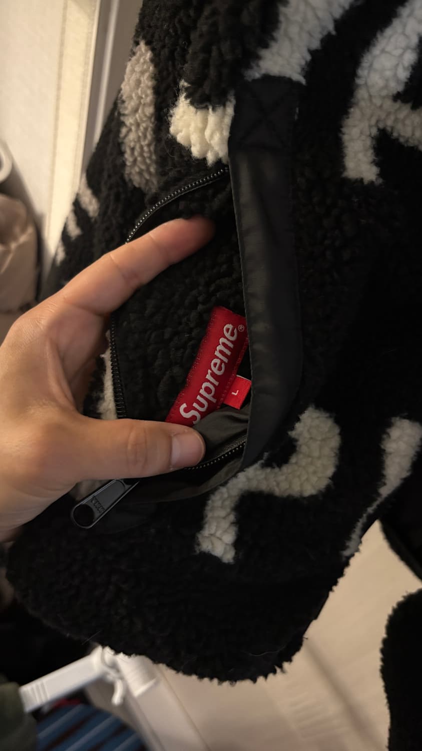 [L]슈프림 리버시블 로고 플리스 자켓 블랙 - 18FW 상품이미지5