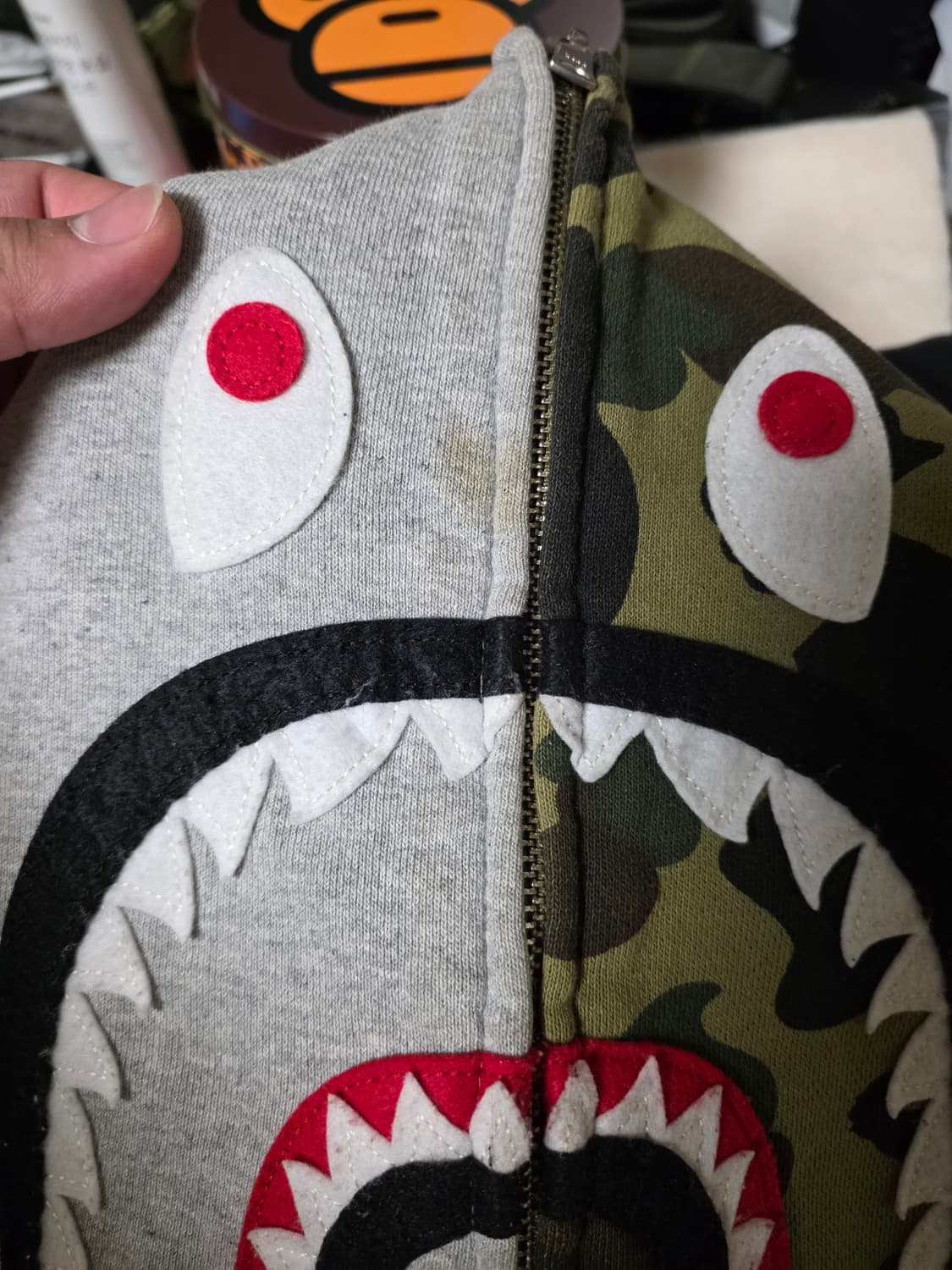 [XL] 베이프 1ST 그린카모 셰퍼레이트 샤크 후드집업 상품이미지7