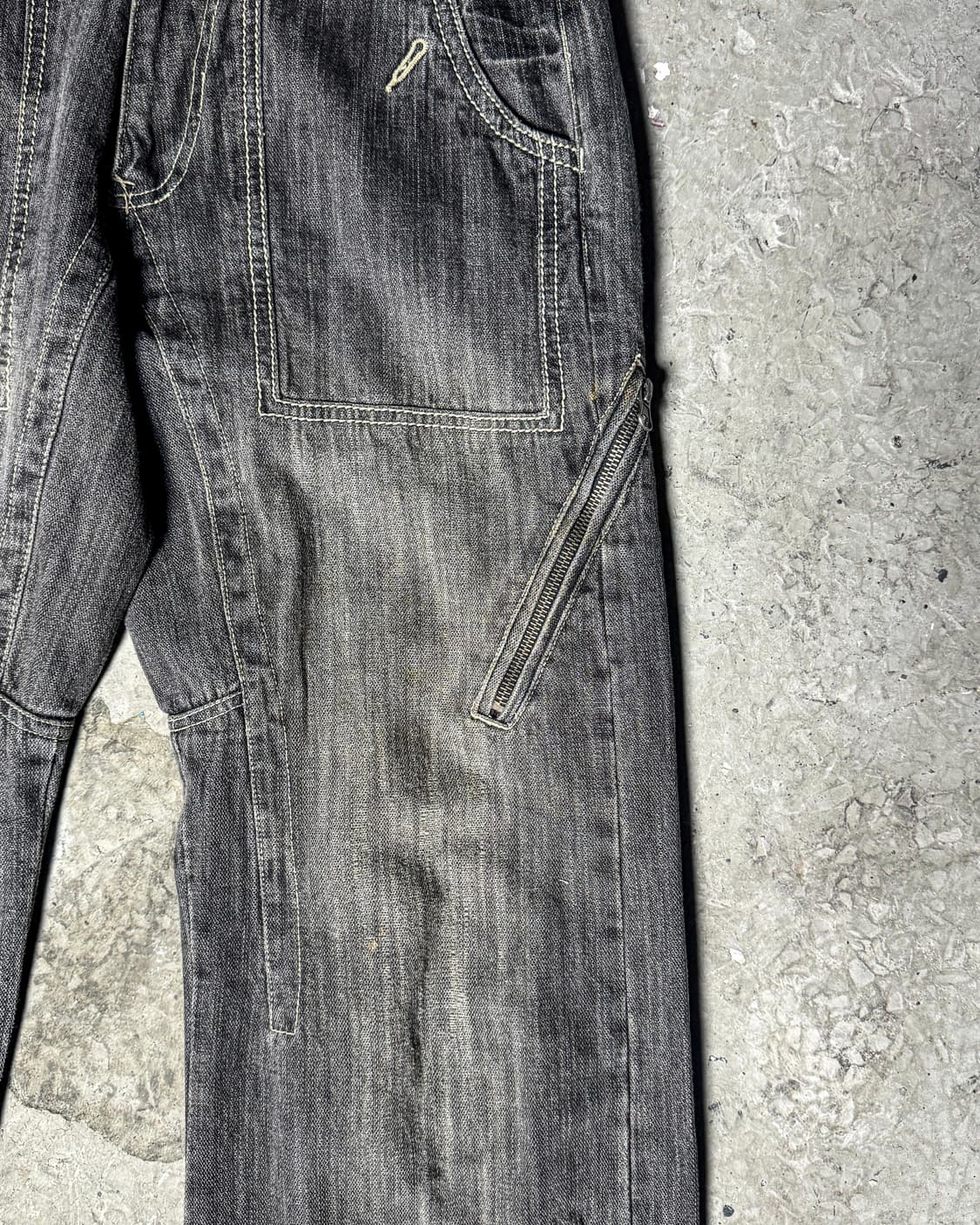 gray Denim Zip Cargo Pants 상품이미지3