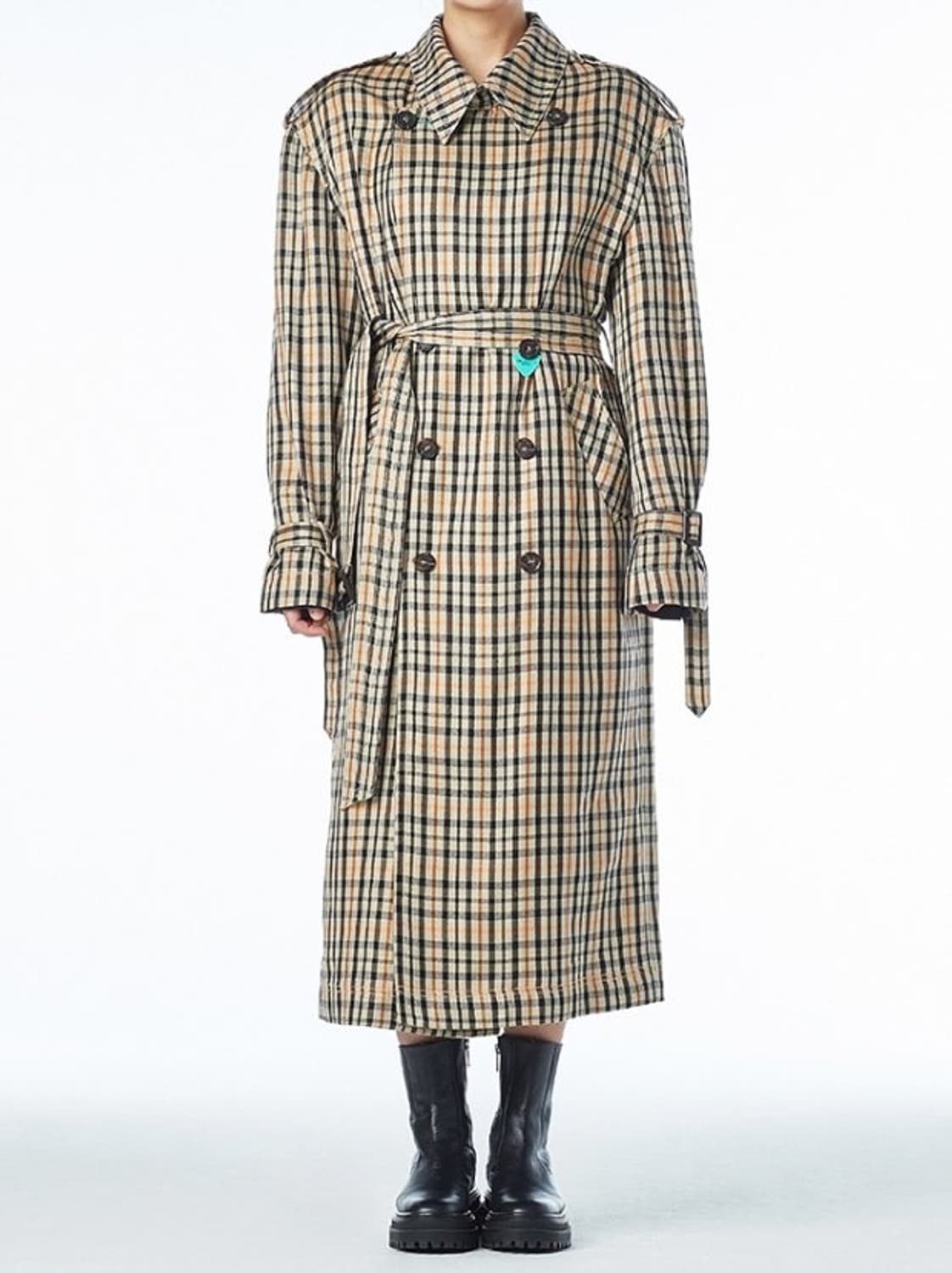 인스턴트펑크 체크 트렌치코트  상품이미지1
