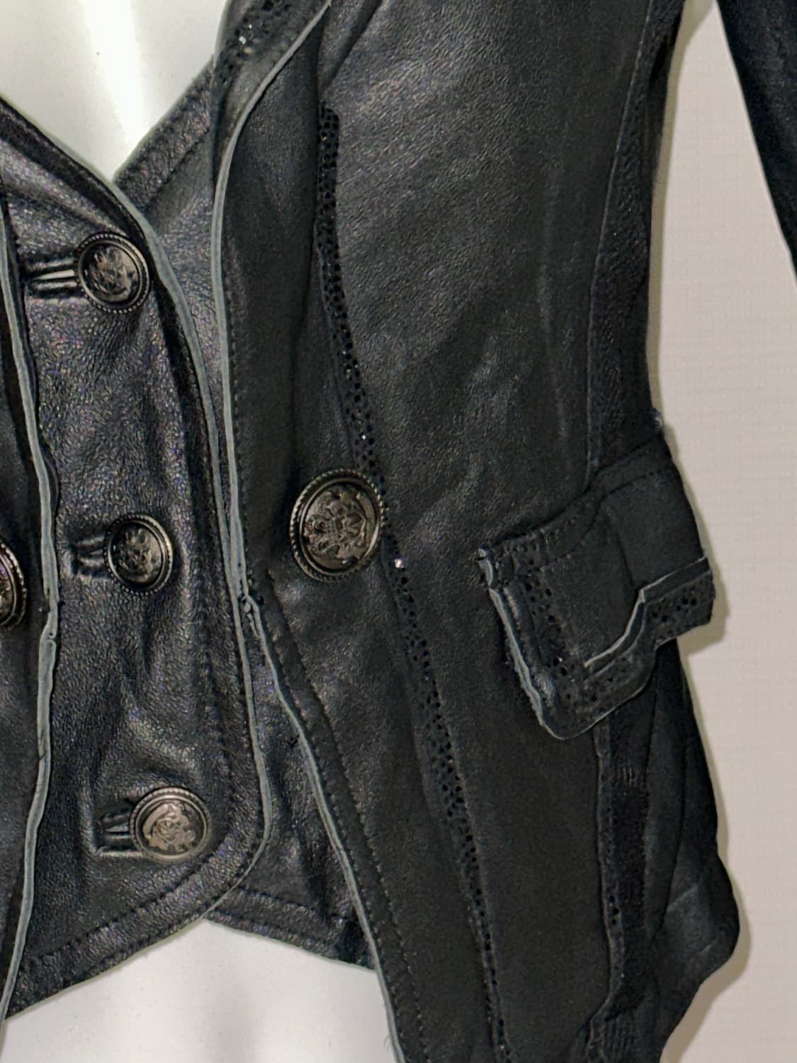 빈티지 양가죽 크롭 버튼 자켓 상품이미지5