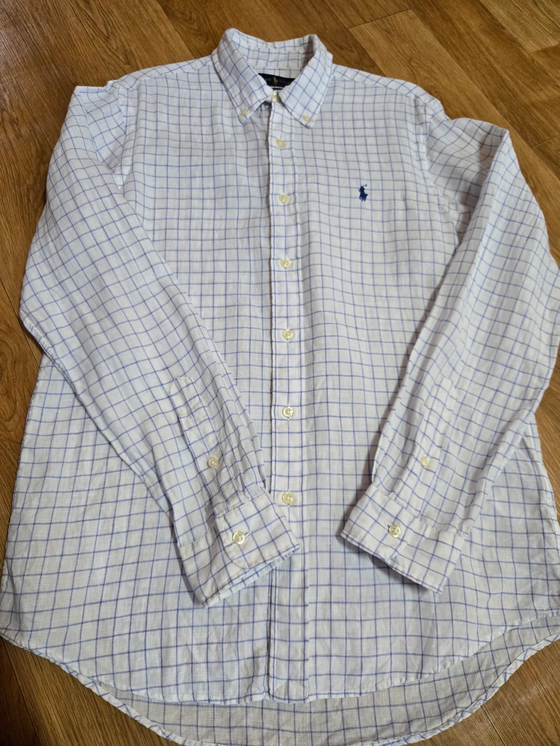 폴로 랄프로렌 남성 체크 린넨 셔츠 상품이미지3