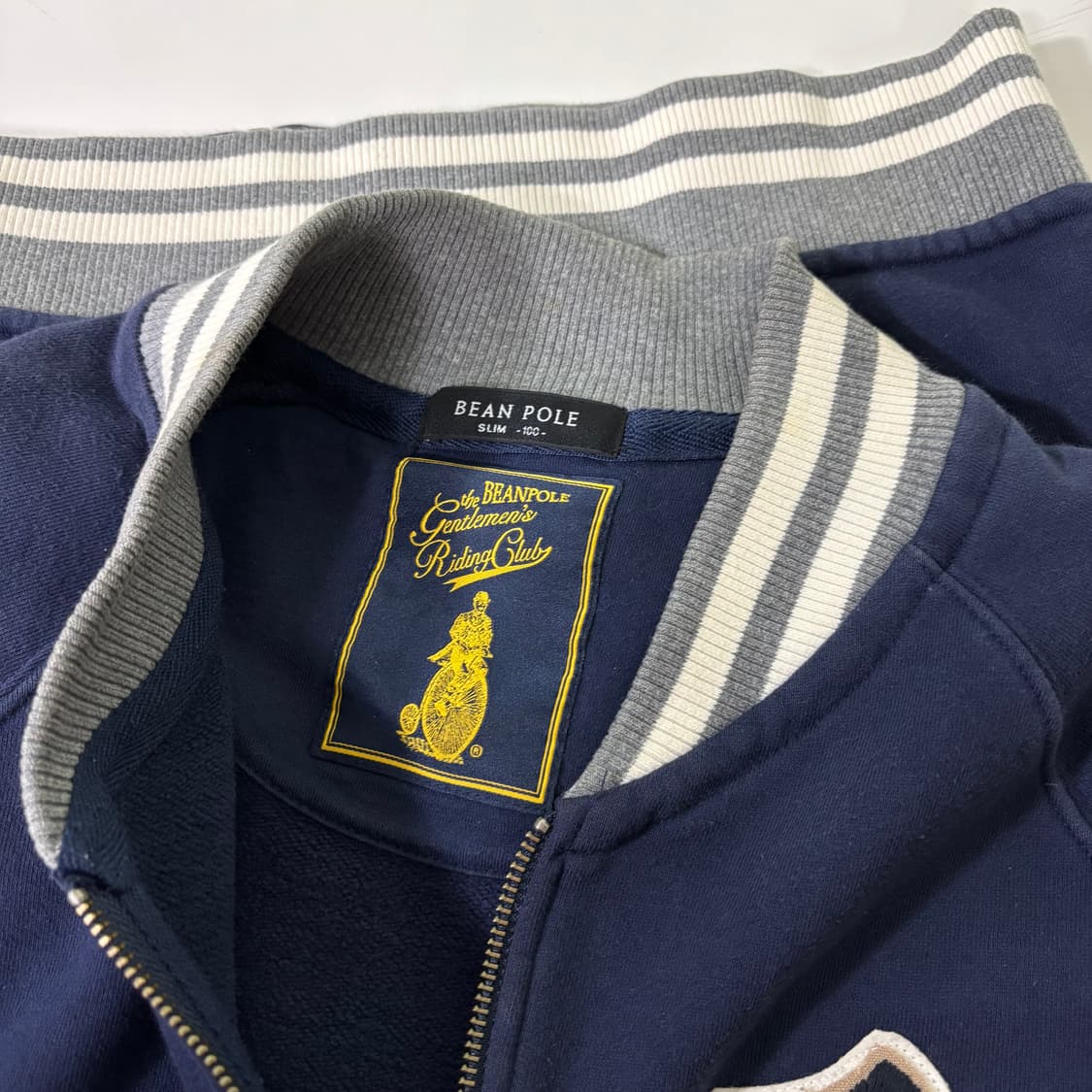 100 빈폴 네이비 엘보우패치 바시티자켓 상품이미지4