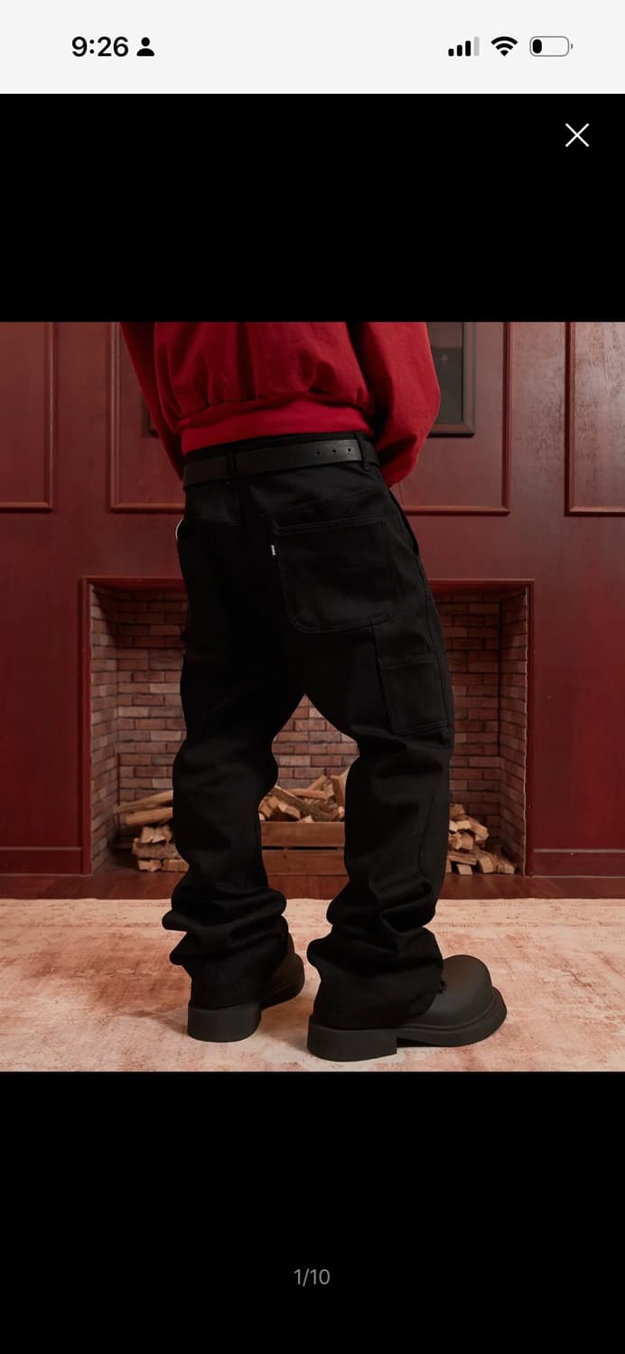 아르반) 루터스 새깅 플레어팬츠 솔리드블랙 4 상품이미지1