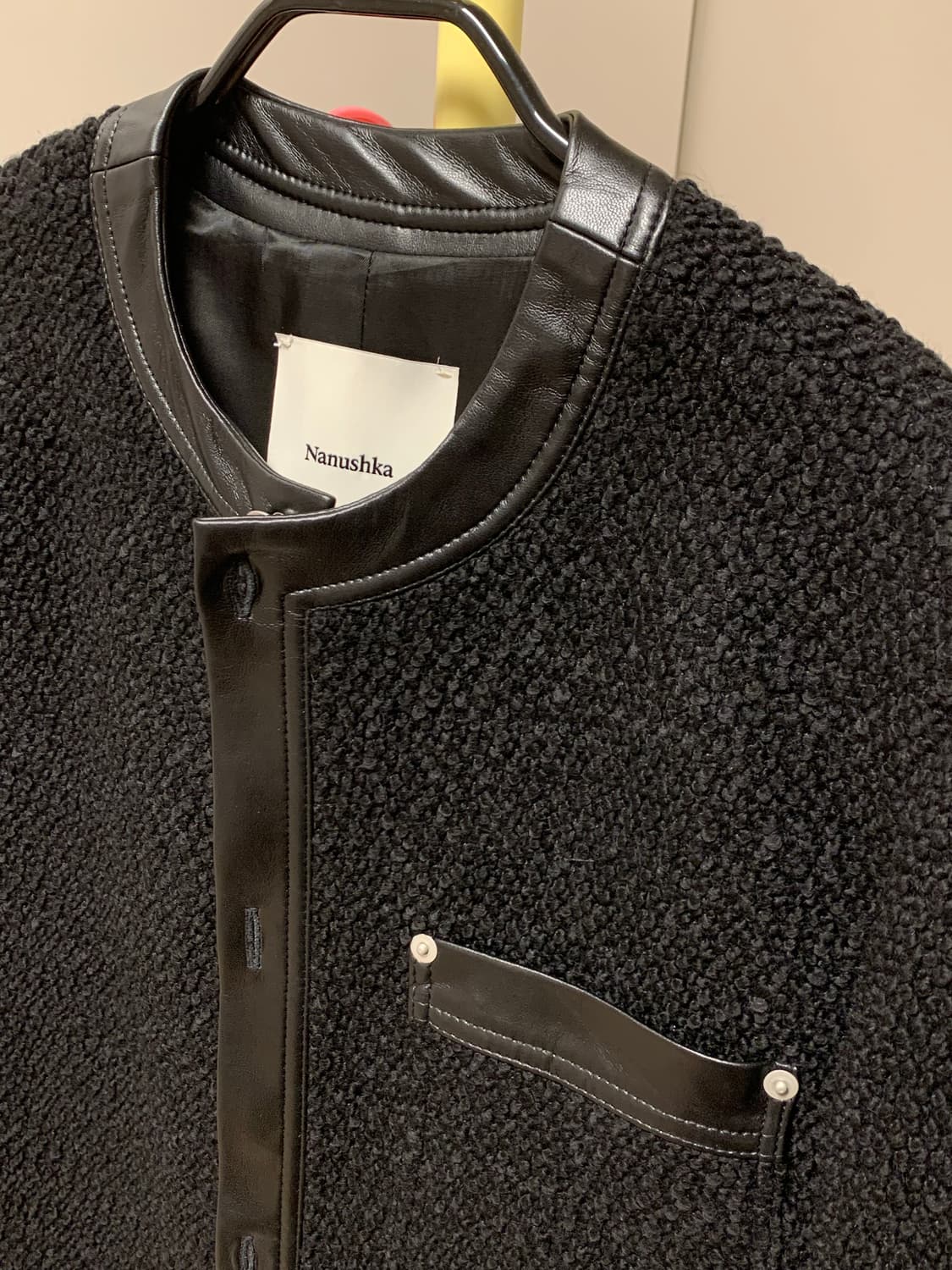 나누슈카 레더 트위드 자켓 s 상품이미지8