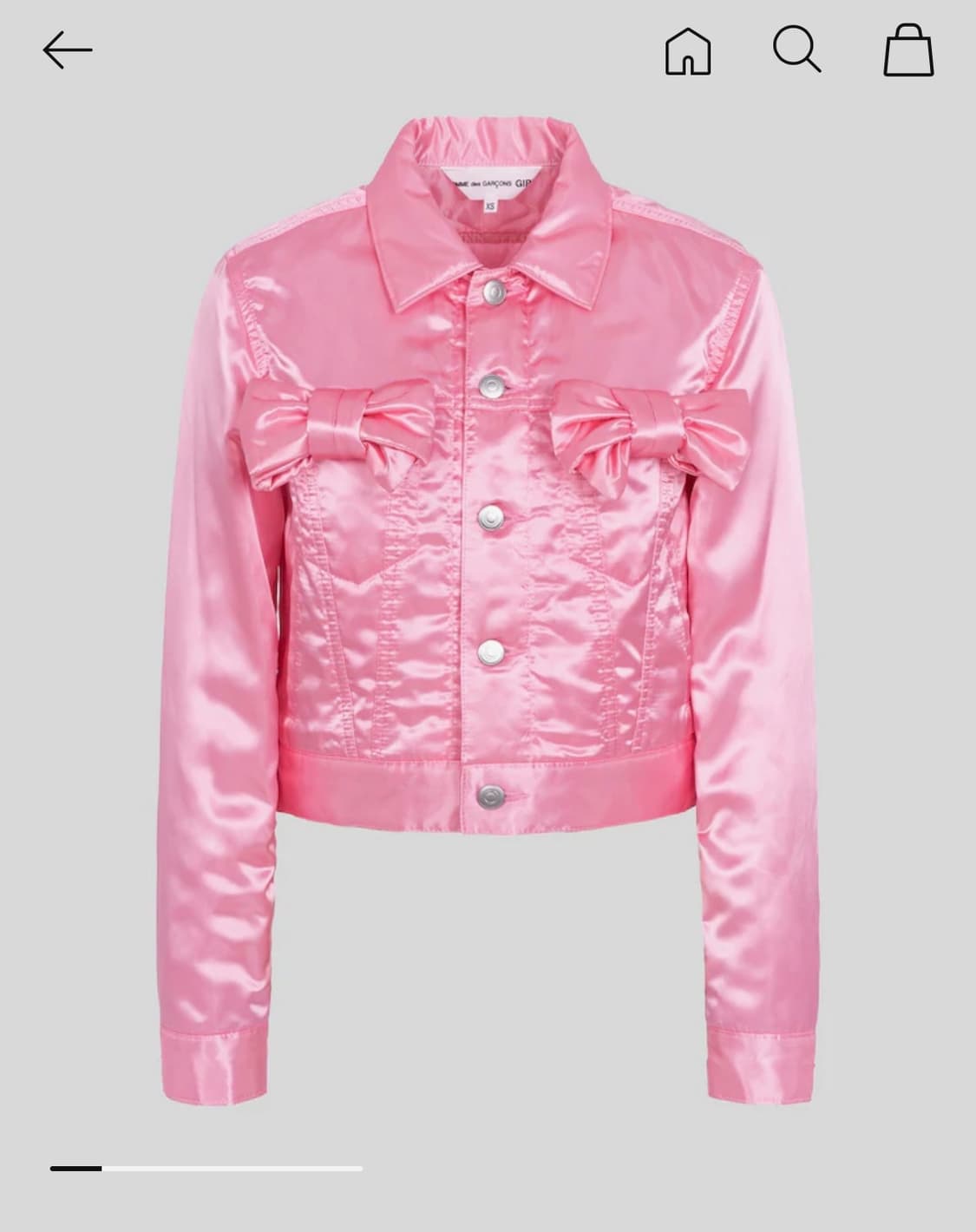 꼼데가르송걸 리본 트러커 자켓 S 상품이미지7