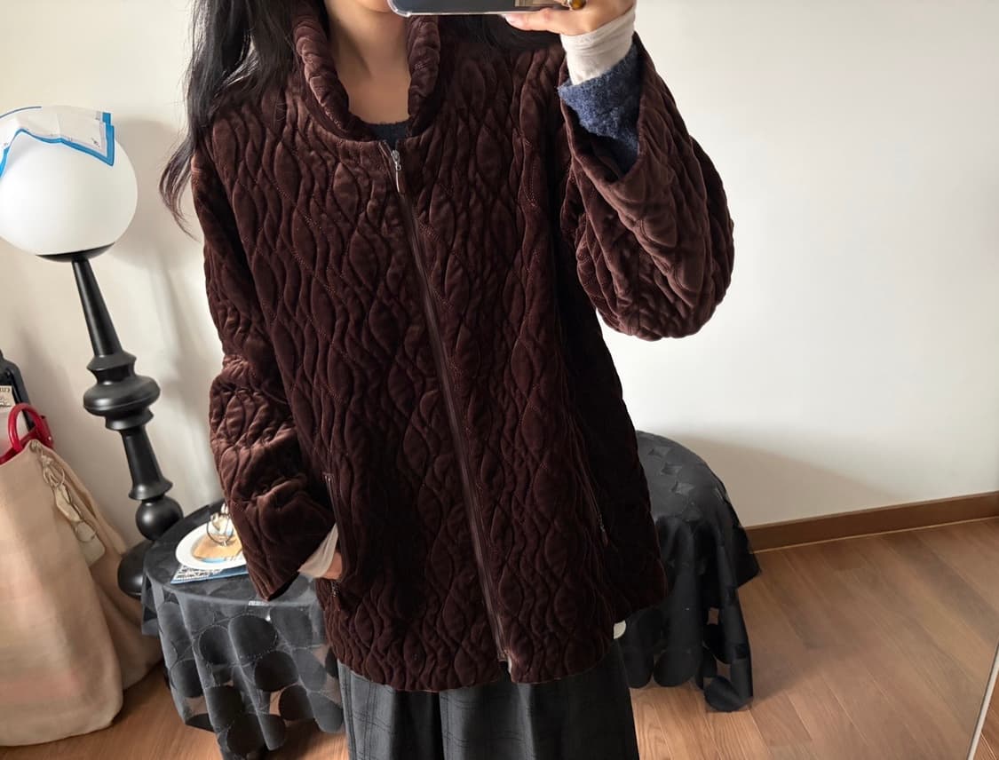 velour quilting zip-up jumper 상품이미지3