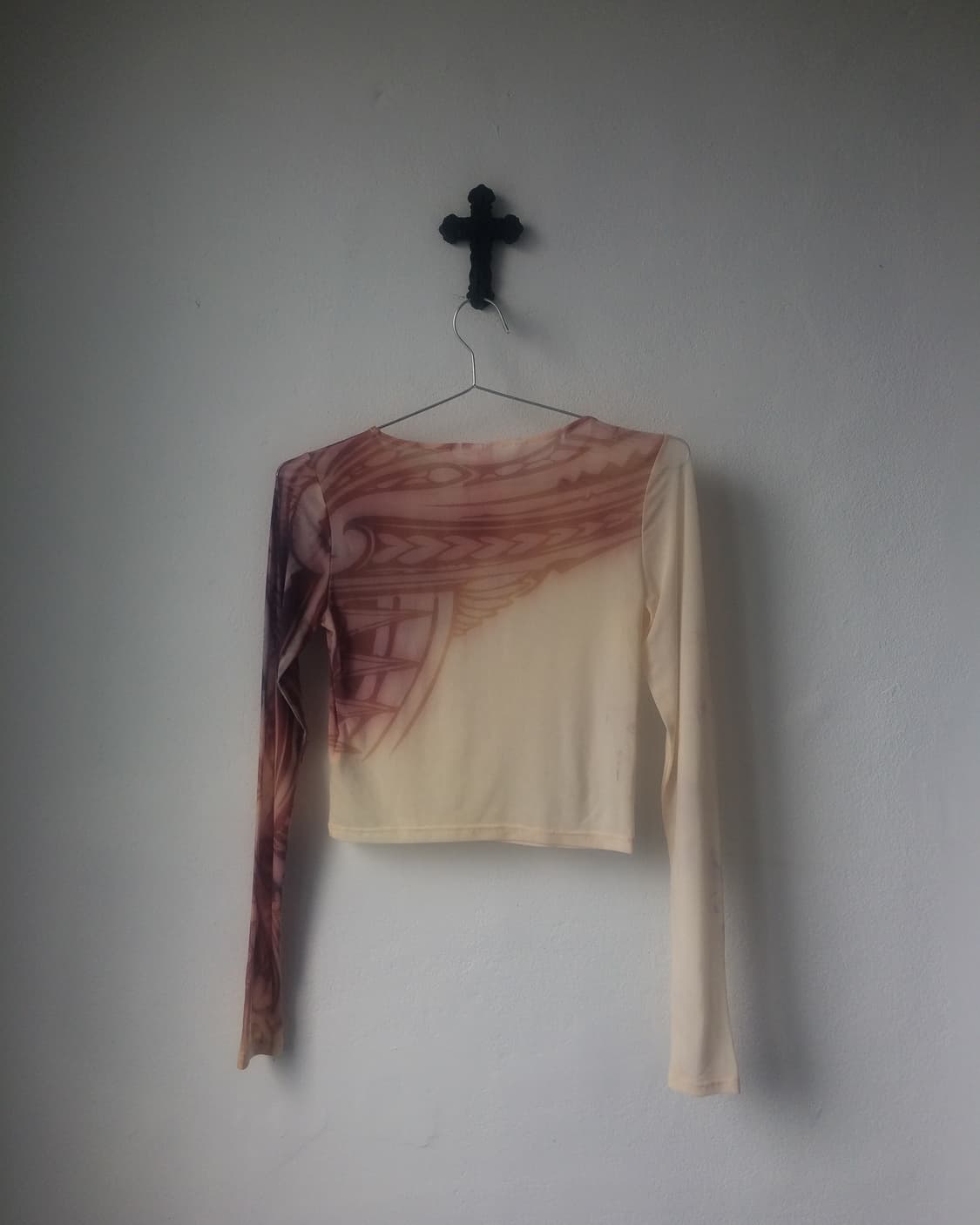 Printing crop mesh top 상품이미지3