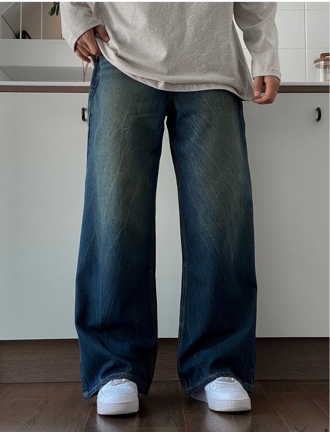 크랙워싱 와이드 데님 상품이미지1