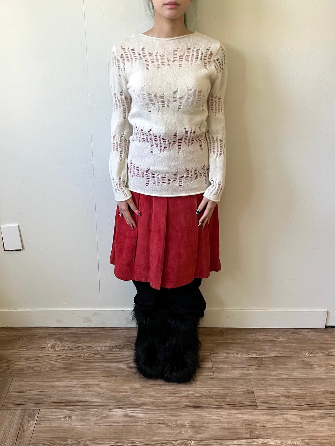 DIAGONAL 다이애그널 시스루 모헤어 스웨터 상품이미지7