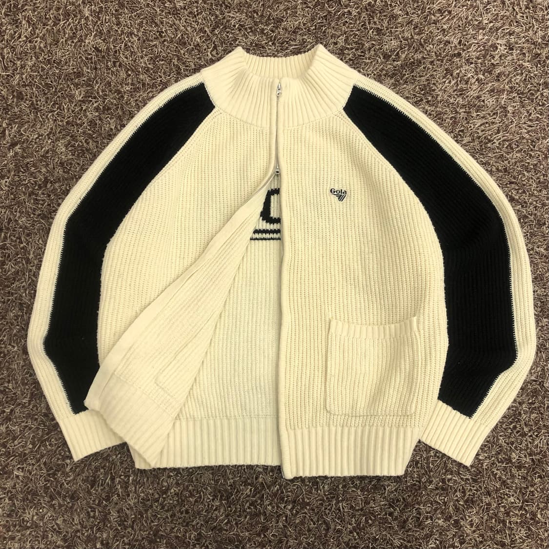 골라 Gola 백로고 니트 집업 자켓 상품이미지3