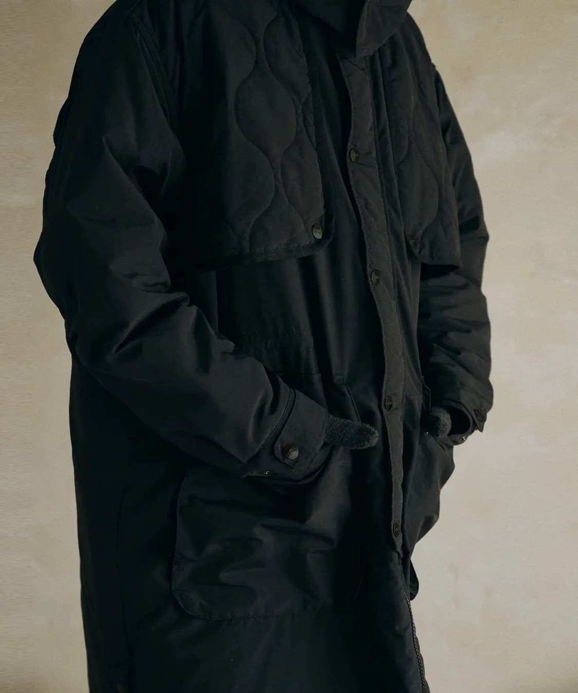 맥우드건 5308 롱기장 블랙 사파리 야상 패딩점퍼 자켓 오버핏 상품이미지3