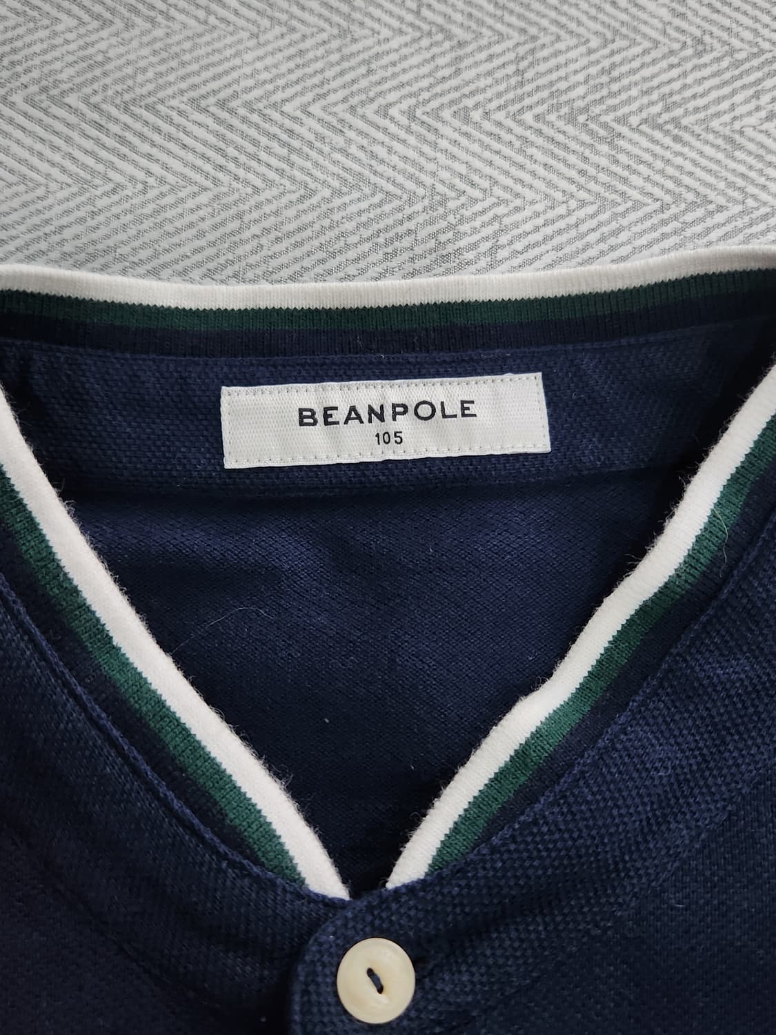 [105] 빈폴 네이비 헨리넥 긴팔 티셔츠 남성 105사이즈 상품이미지5