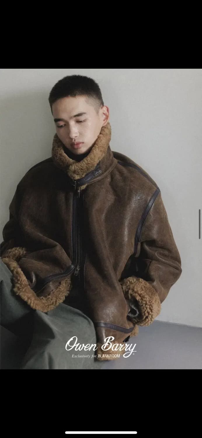 오웬베리 블랭크룸 에비에이터 무스탕 브라운 44 상품이미지1