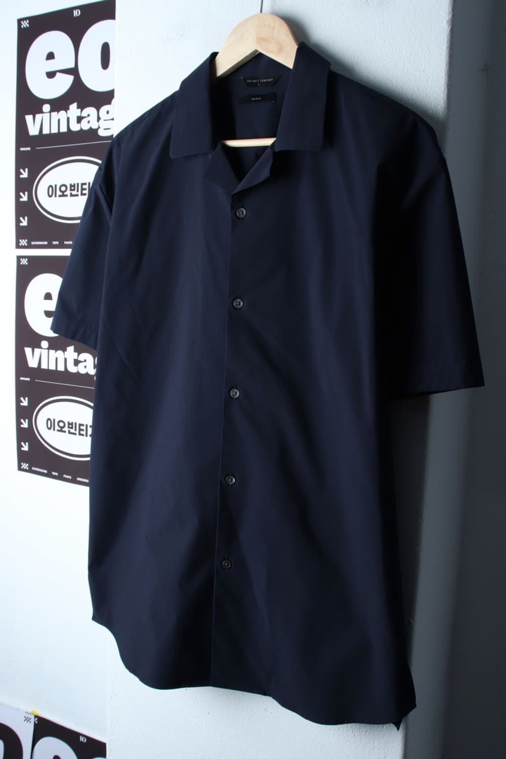 (L-XL) 더니트컴퍼니 반팔 카라 티셔츠 셔츠 남방 네이비-H32747 상품이미지1