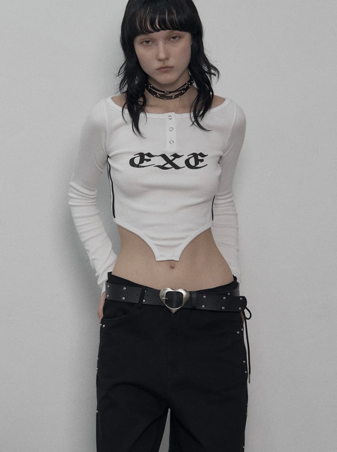 셋업이엑스이 STUDDED HEART BELT / BLACK 상품이미지3