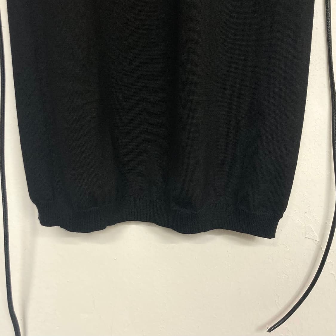 입생로랑 레더 믹스 울 니트 원피스 상품이미지4