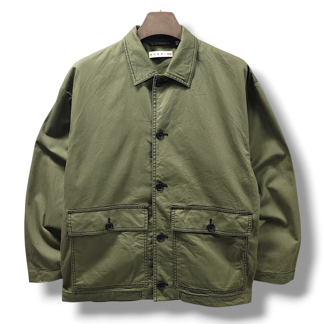 [L] 유니클로 X 마르니 카키 오버사이즈 워크자켓 상품이미지1