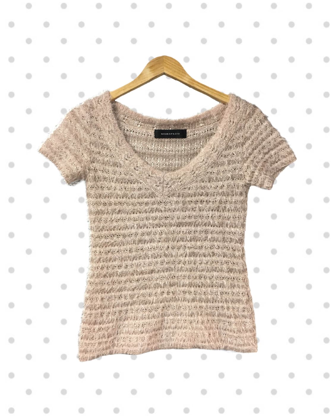 VINTAGE GLITTER TEXTURE TOP PINK BEIGE  상품이미지4