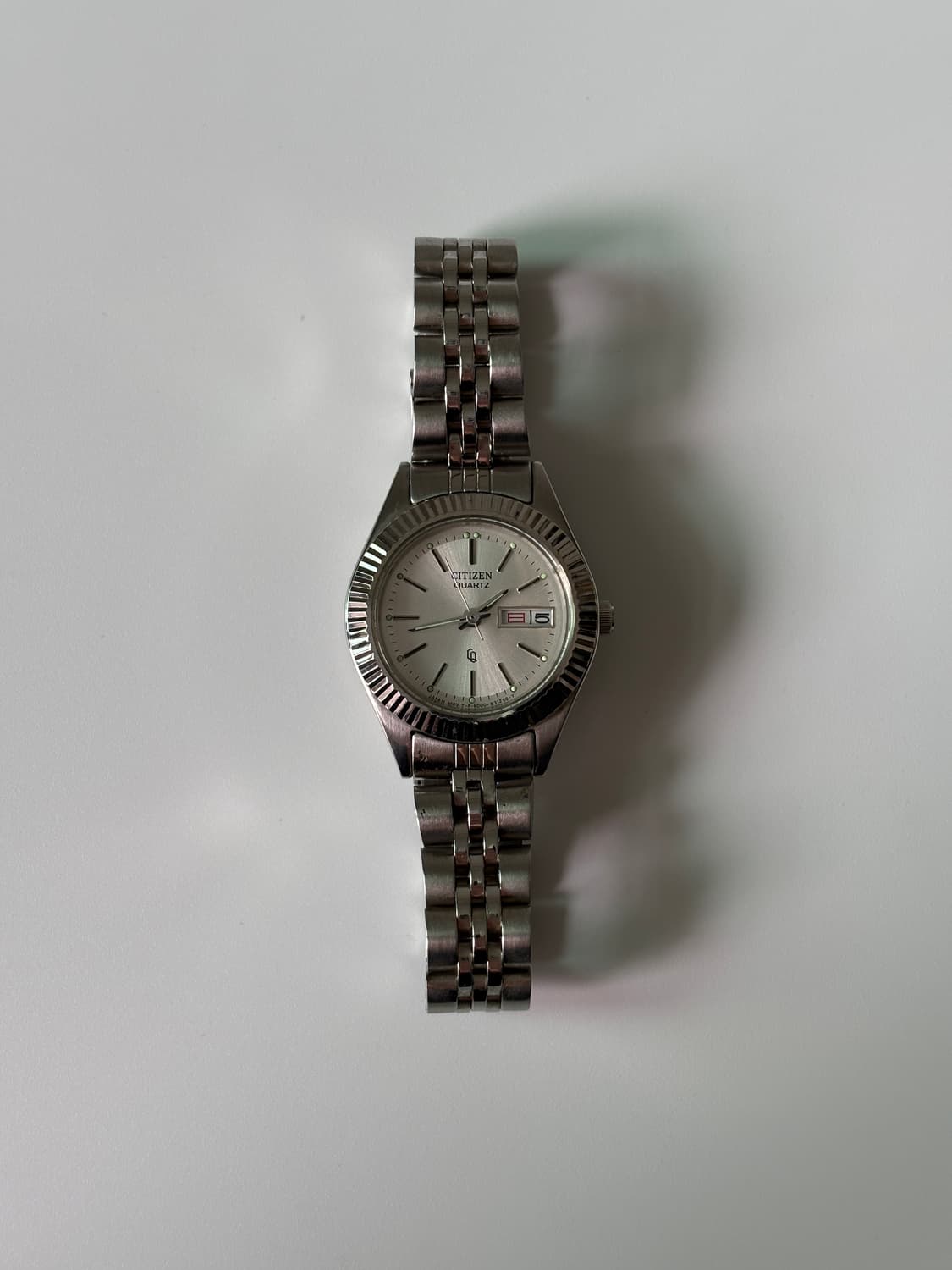 1980년대 CQ 크라운 베젤 실버 쿼츠 여성 상품이미지1