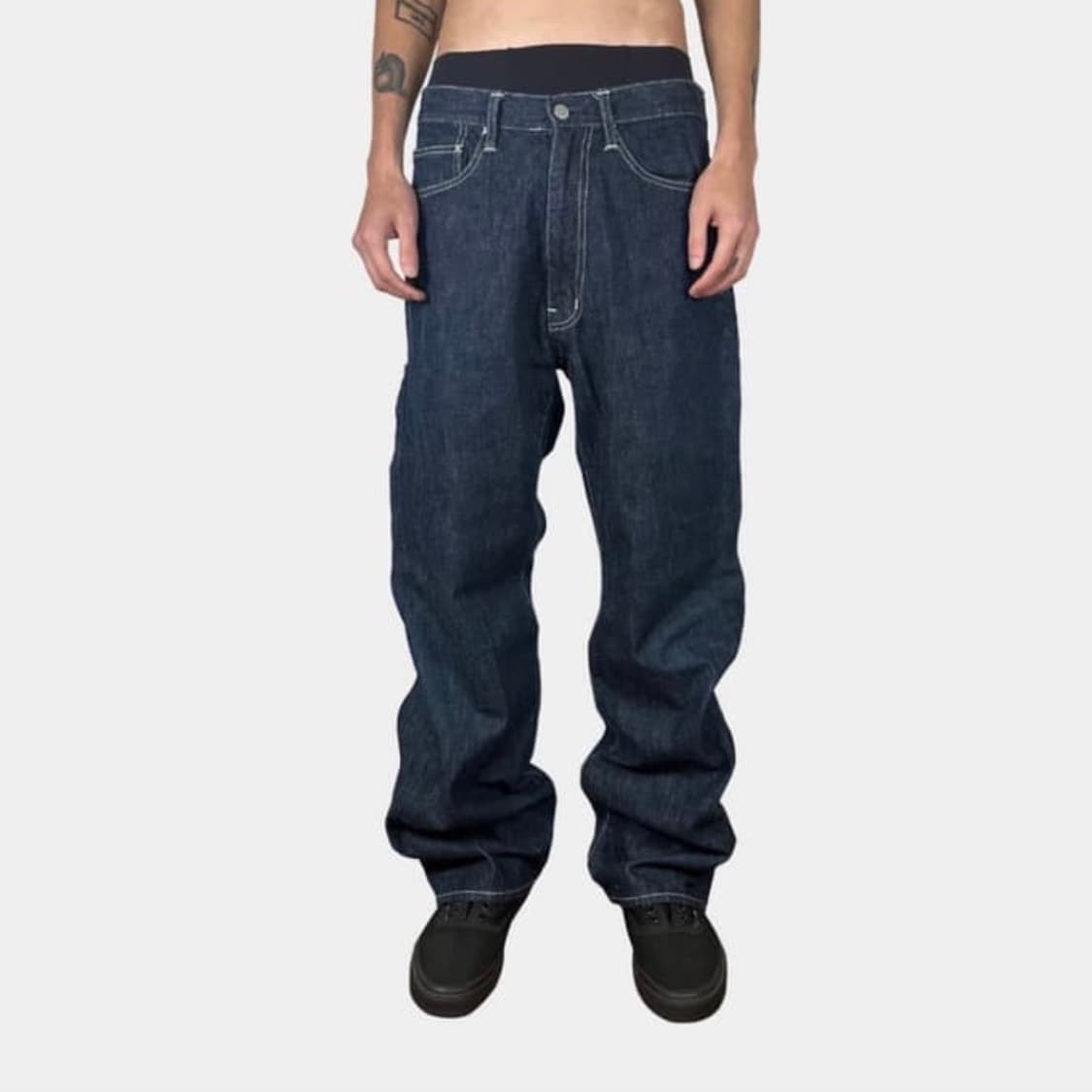 요지야마모토 비대칭 데님 팬츠 상품이미지2