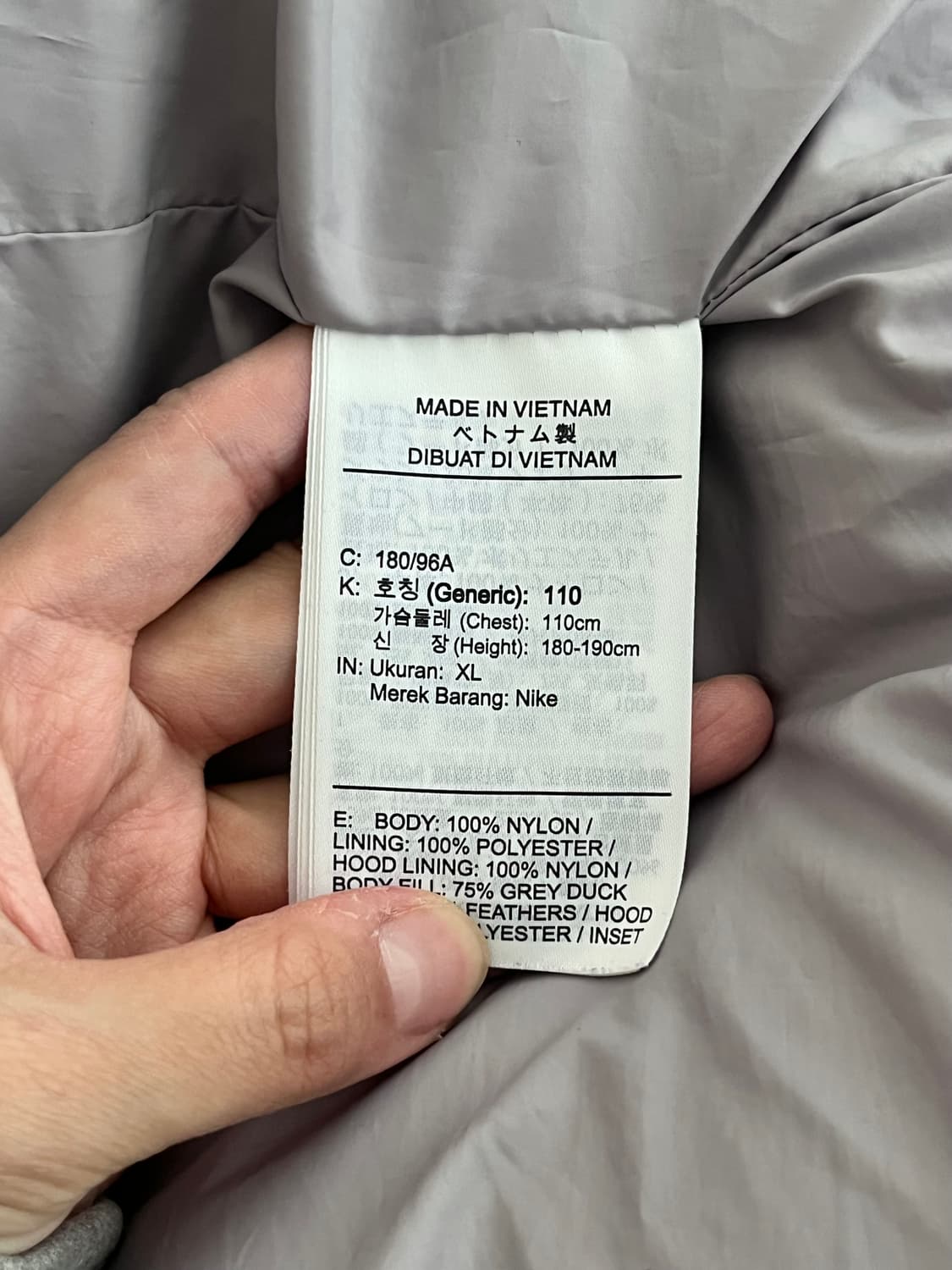 XL) 나이키 조던 윙스 다운 파카 덕다운 패딩 그레이 상품이미지6
