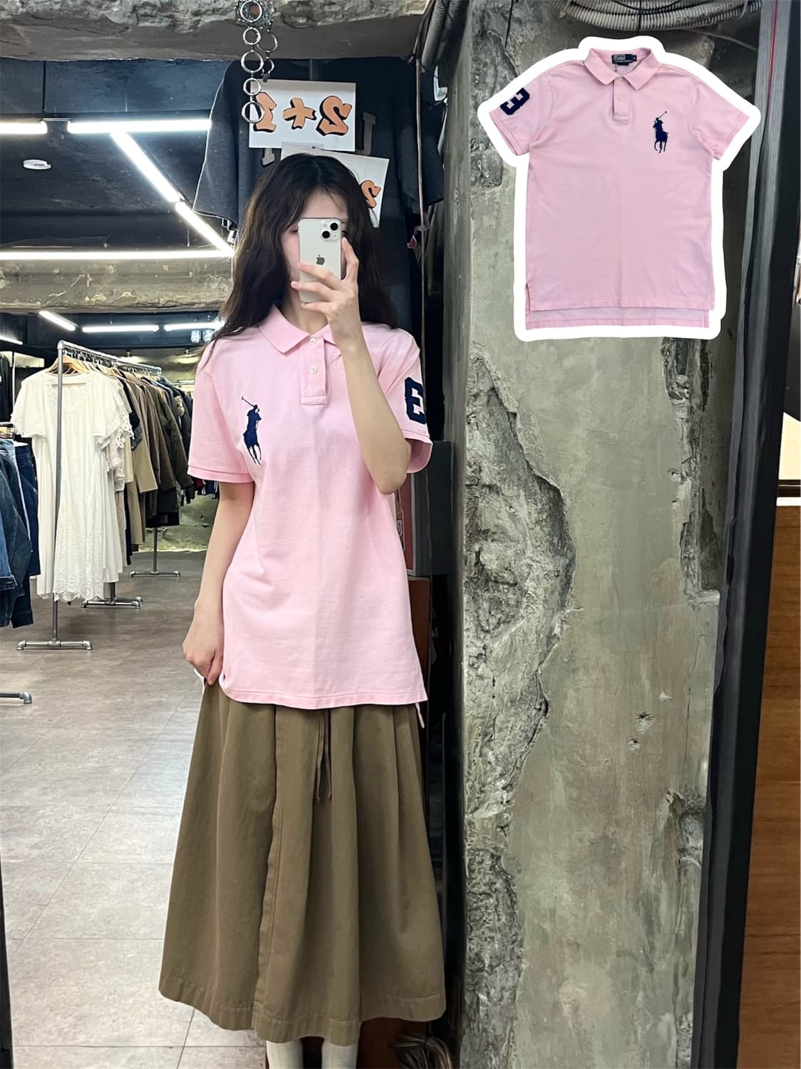 폴로 랄프로렌 빅포니 반팔 카라티 핑크 L #csz4080 상품이미지1