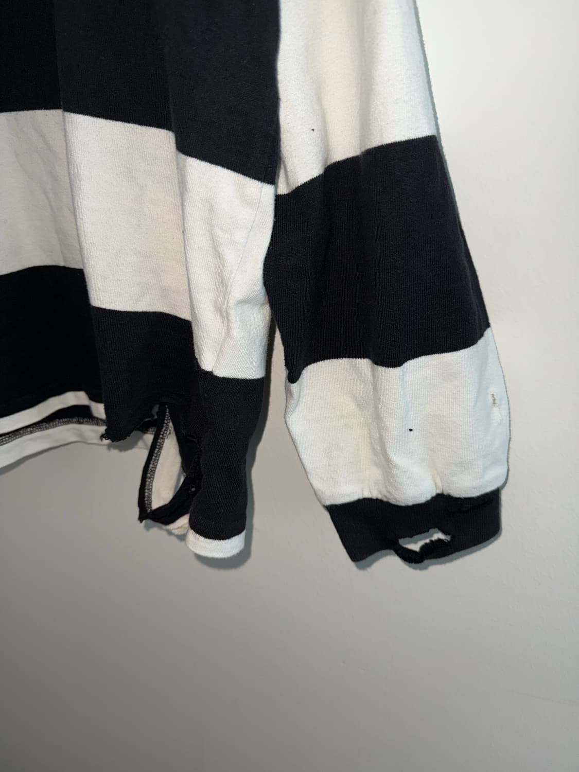 빈티지 디스트레스드  데미지 단가라 긴팔 상품이미지5