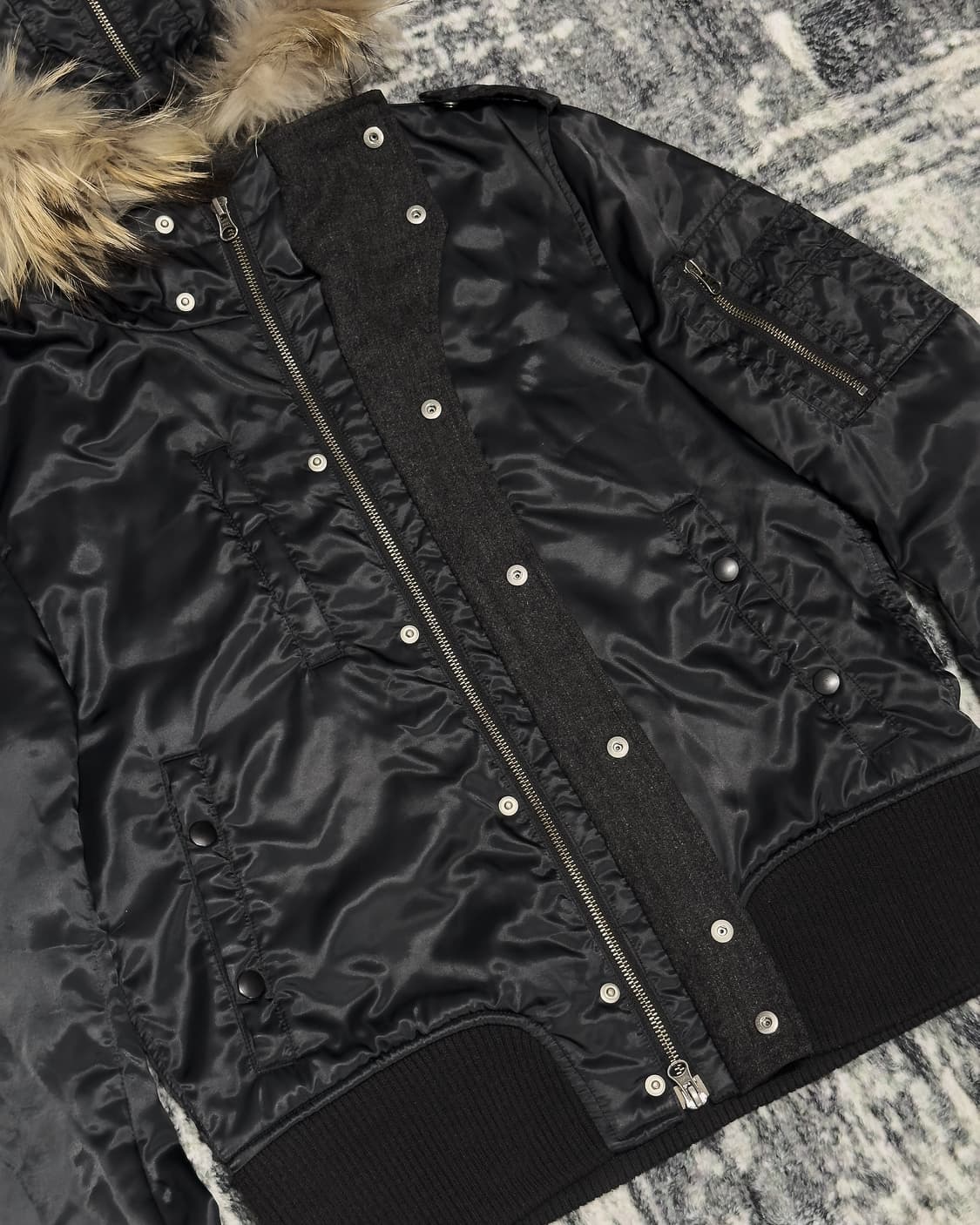 {Unknown} Zip-Split Fur MA-1 Bomber 상품이미지7