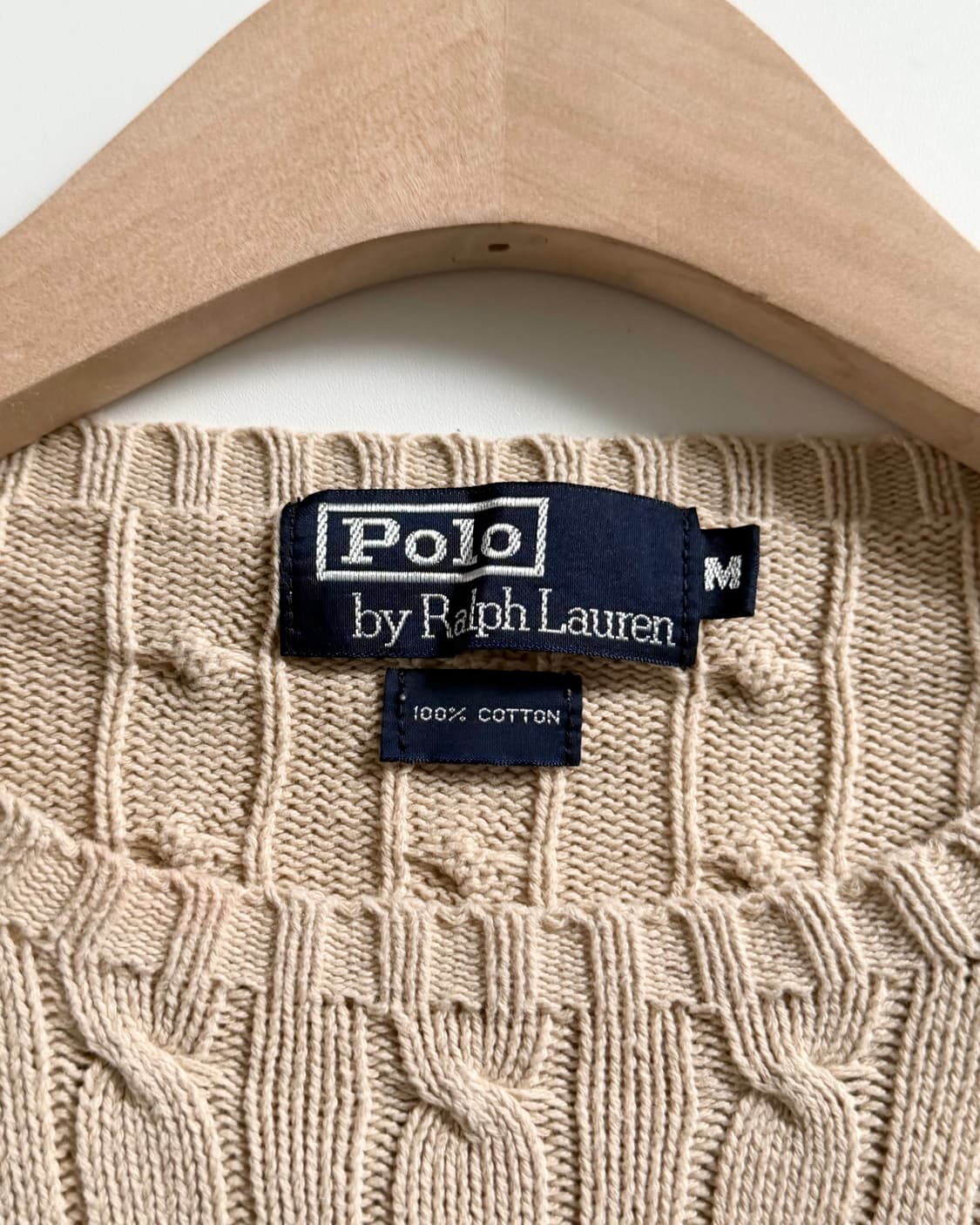 Polo 폴로 랄프로렌 연베이지컬러 코튼 케이블 니트 상품이미지6