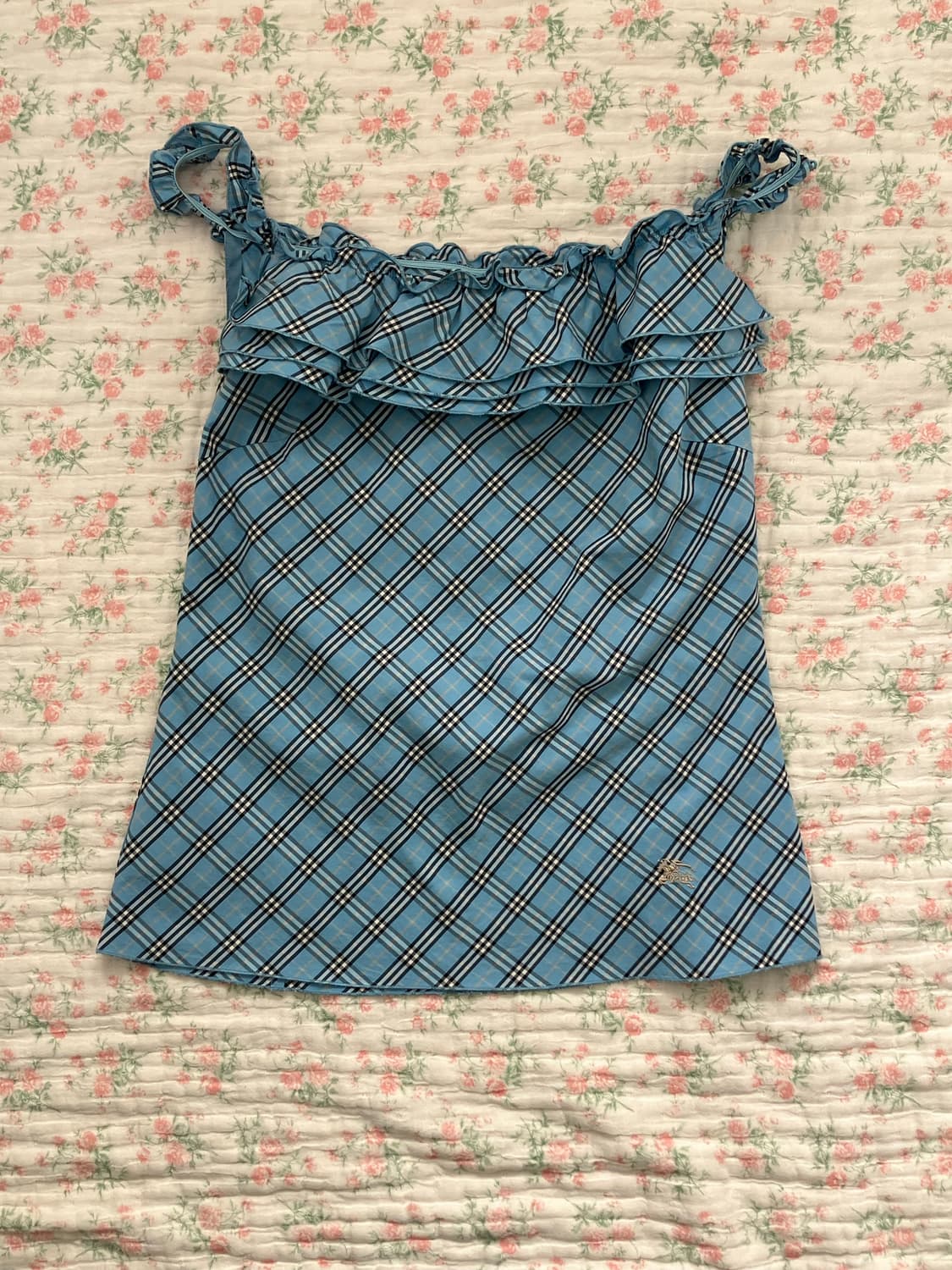 버버리블루라벨 스카이 프릴 나시 1096 모리걸 y2k 스트릿 갸루 펑키 상품이미지3